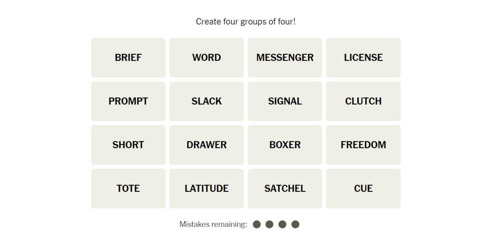 New York Times Games Connections puzzle for June 28, 2024