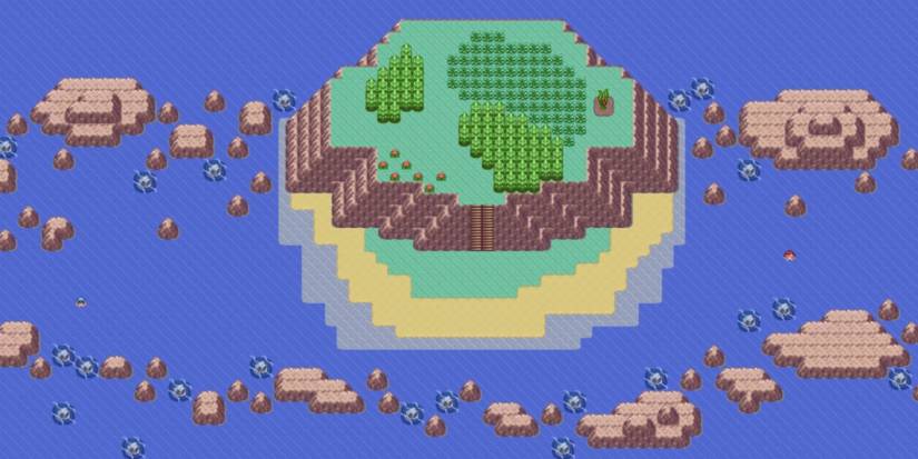 Gameplay Of An Ocean And Island In Pokemon Emerald