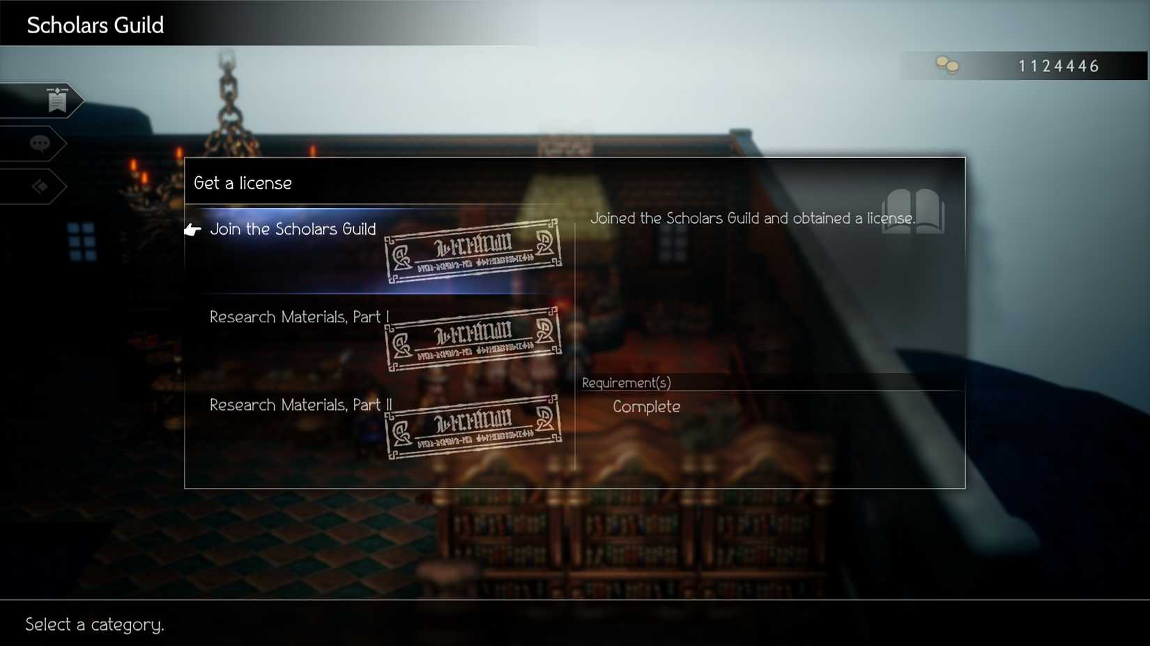 Octopath Traveler 2 Scholars Guild Licenses