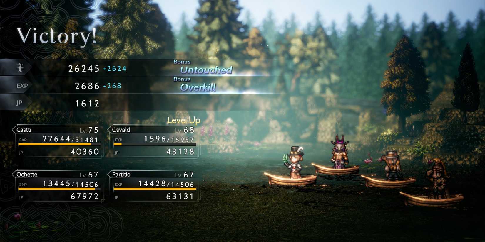 Octopath Traveler 2 Victory Screen