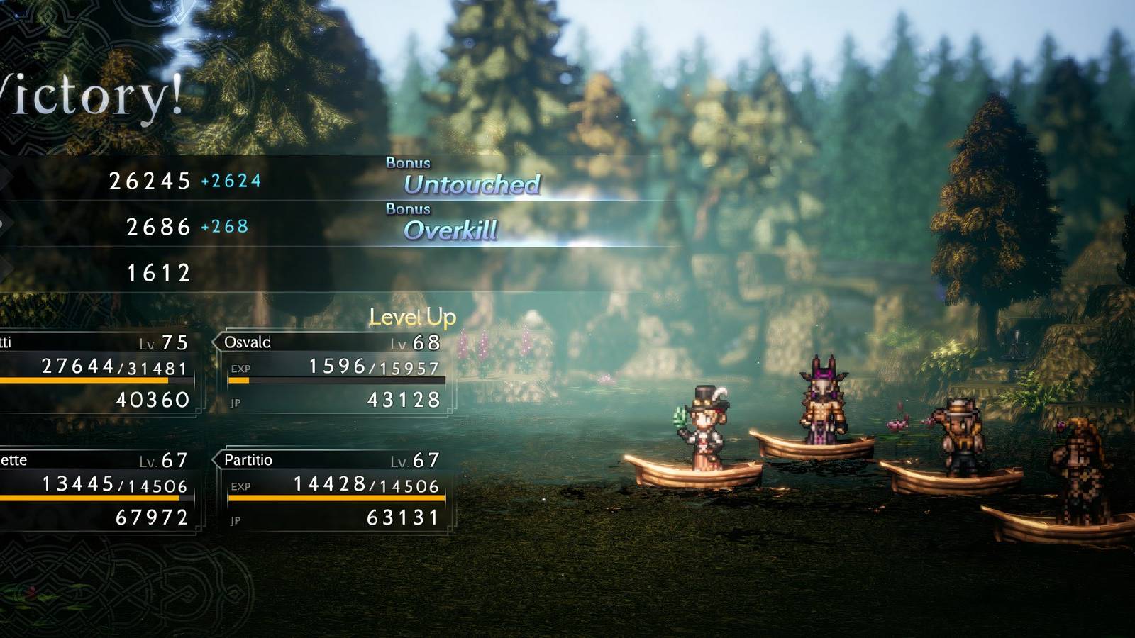 Octopath Traveler 2 Victory Screen