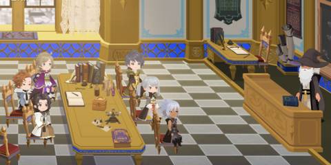 Odin teaching his students in Scala Ad Caelum in Kingdom Hearts Union X Dark Road