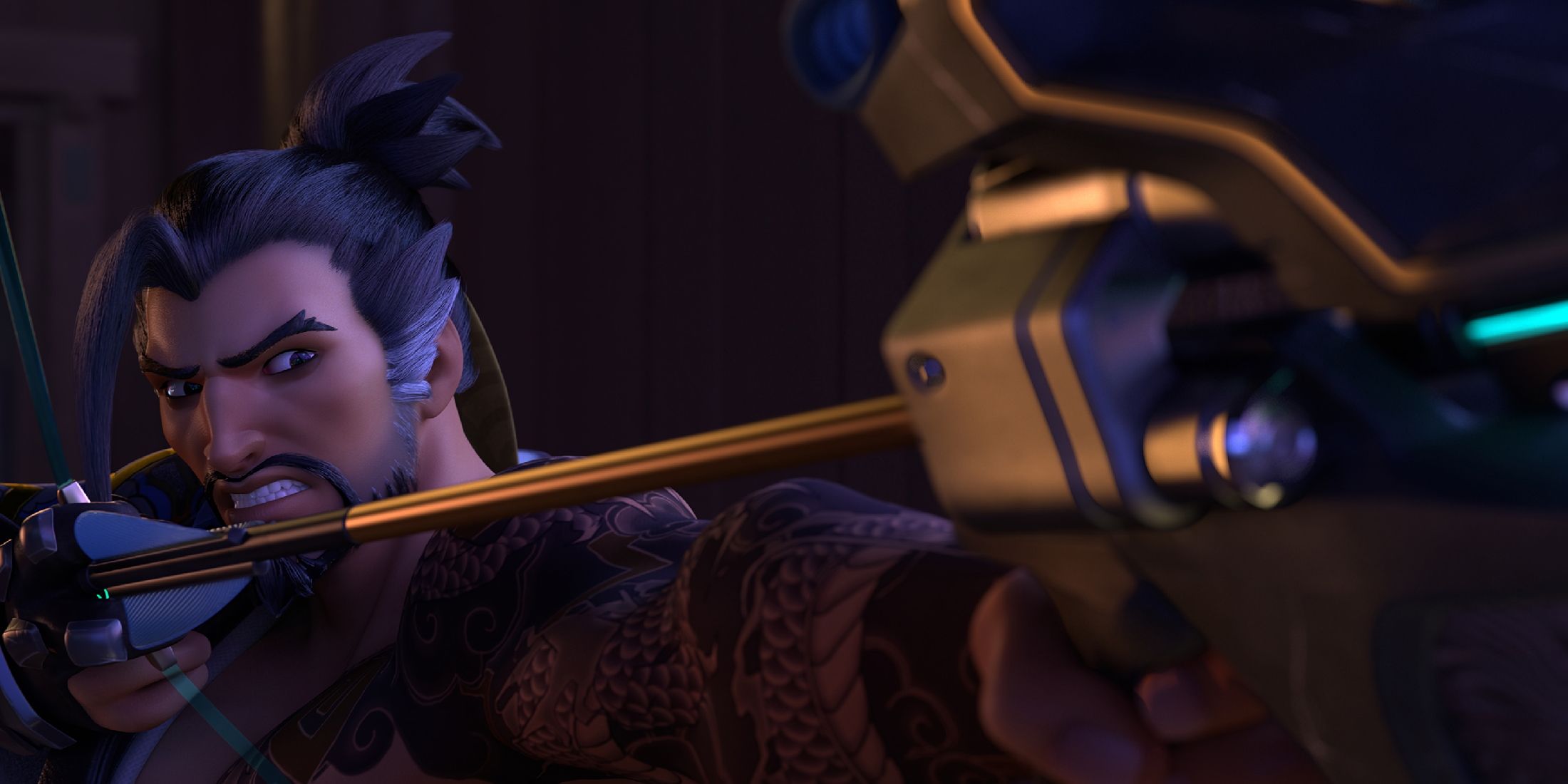 A promotional visual for Overwatch 2 Hero Hanzo