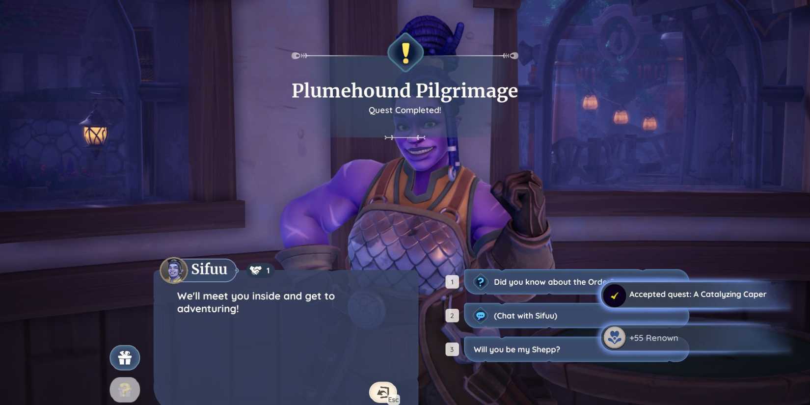 Palia plumehound pilgrimage quest complete