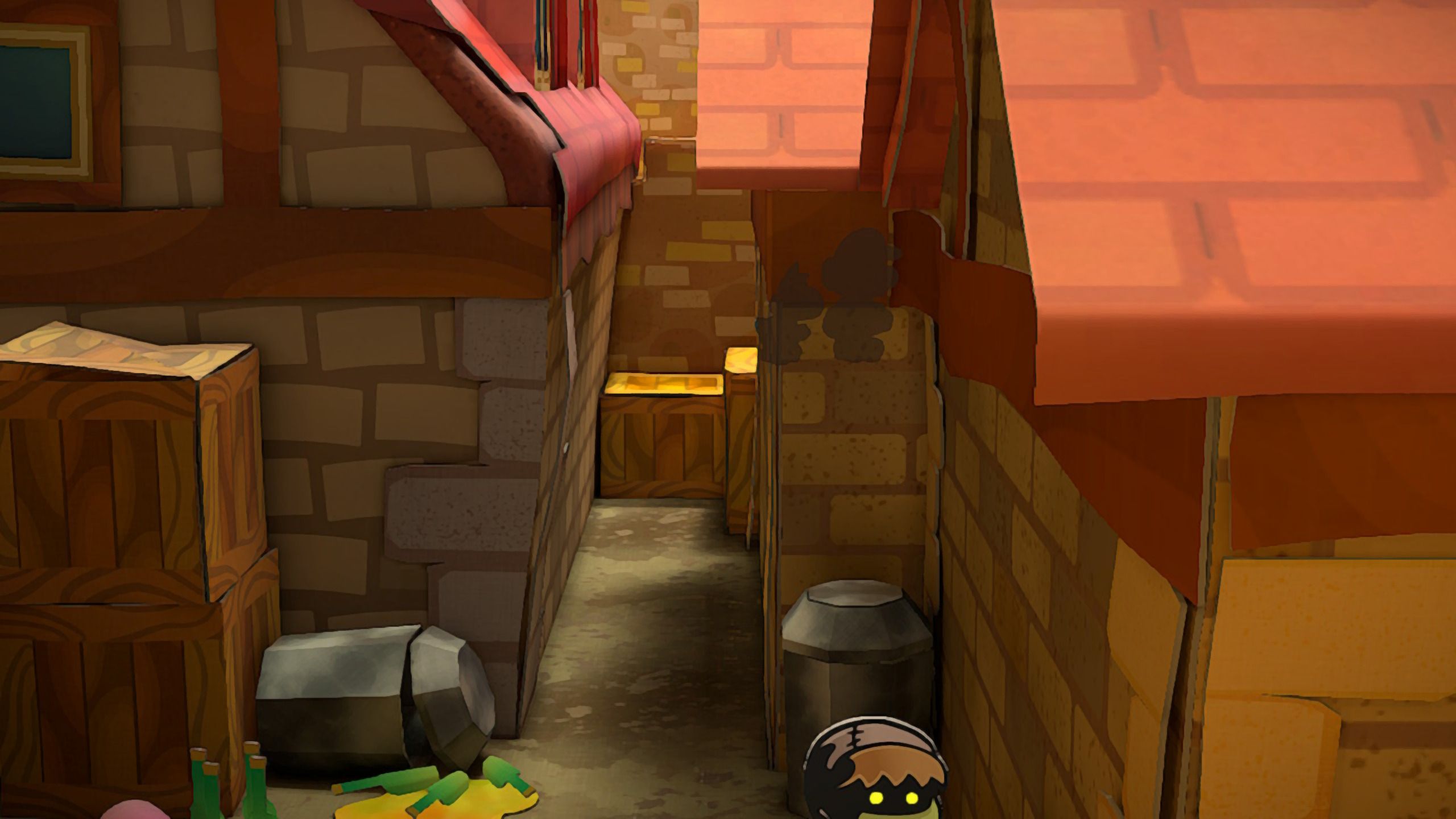 Image of the location of a star piece on some crates in Paper Mario TTYD