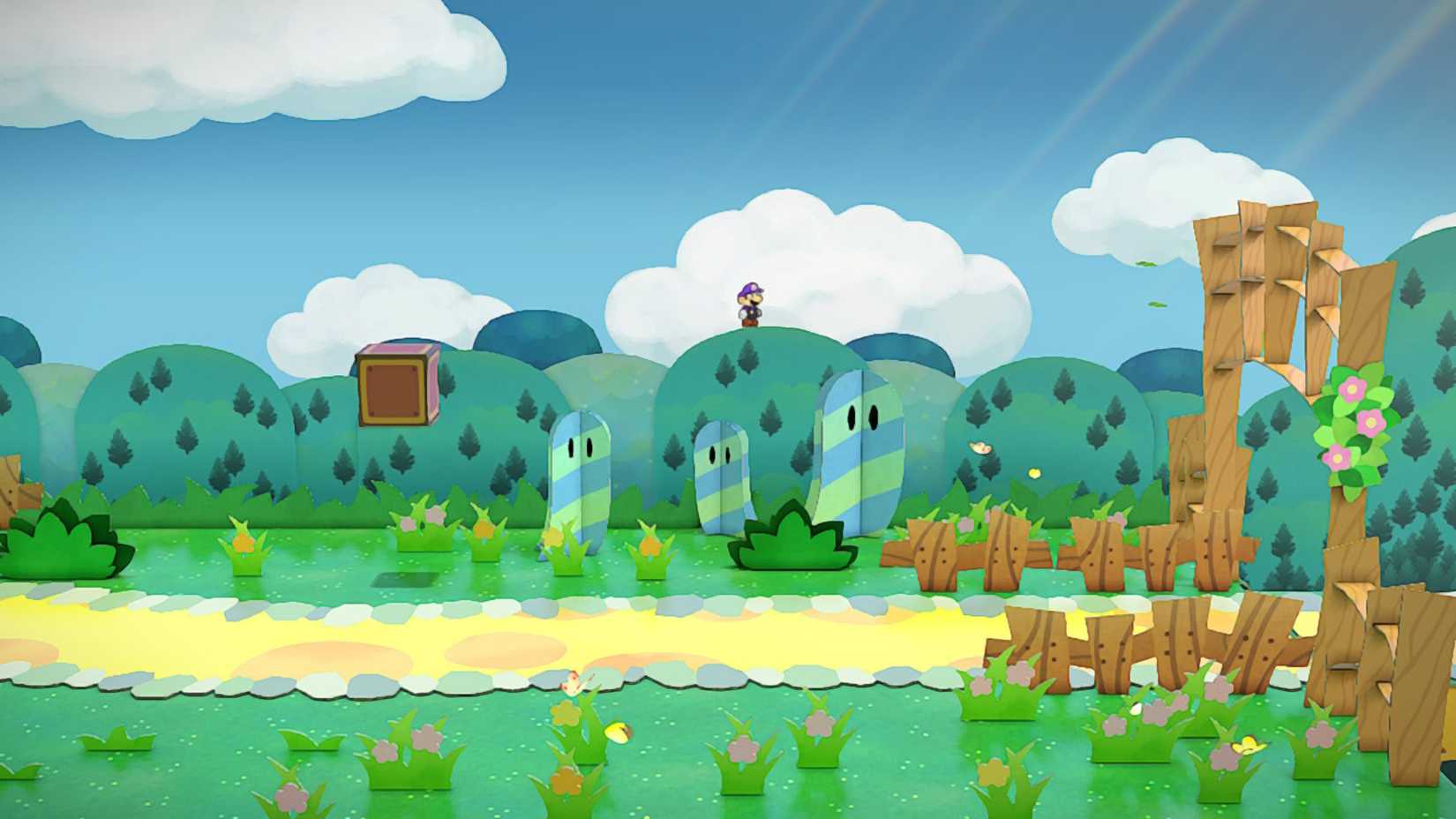 Image of the location of a star piece in the background in Paper Mario TTYD