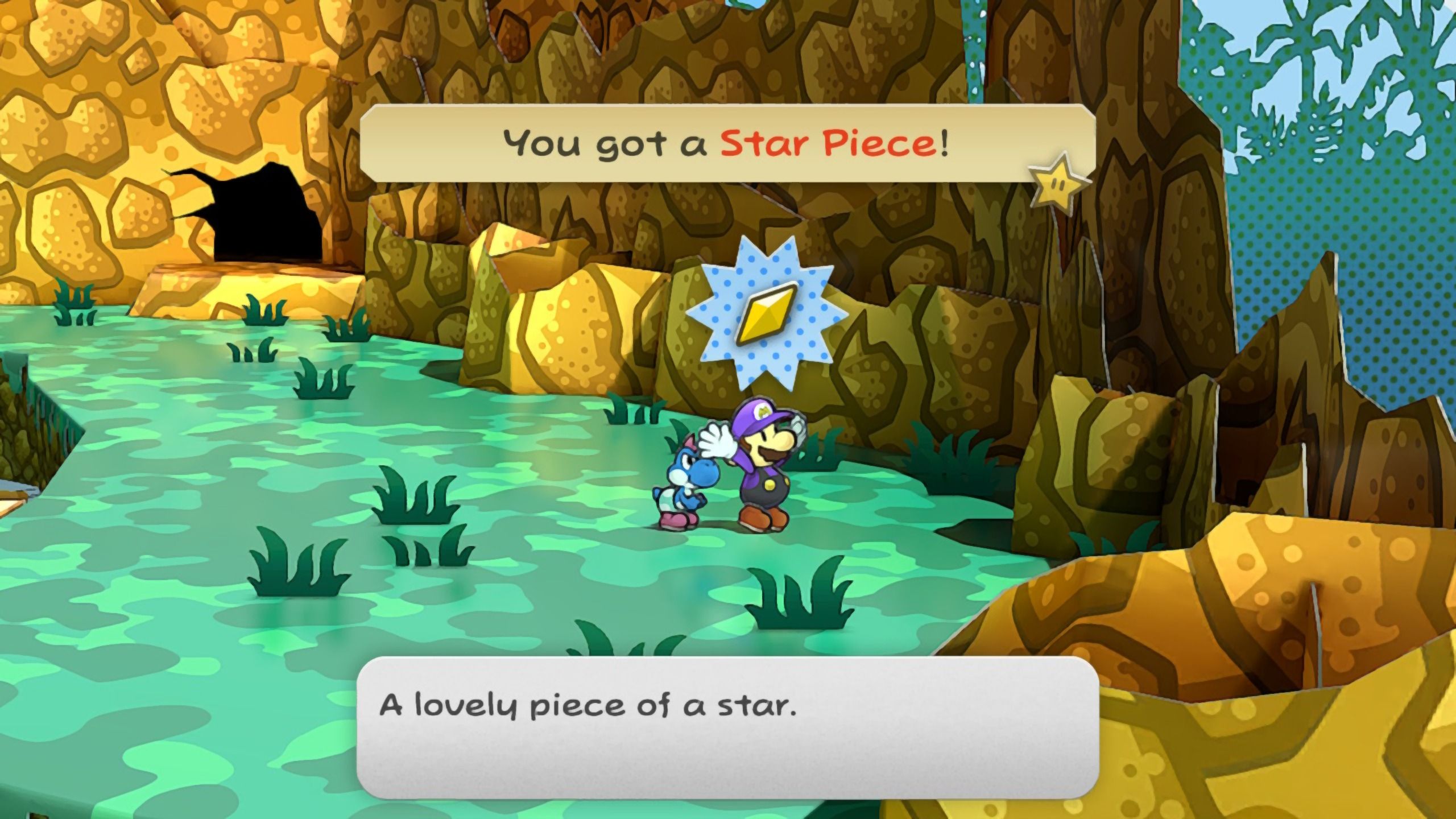 Image of a star piece on the beach in Paper Mario TTYD
