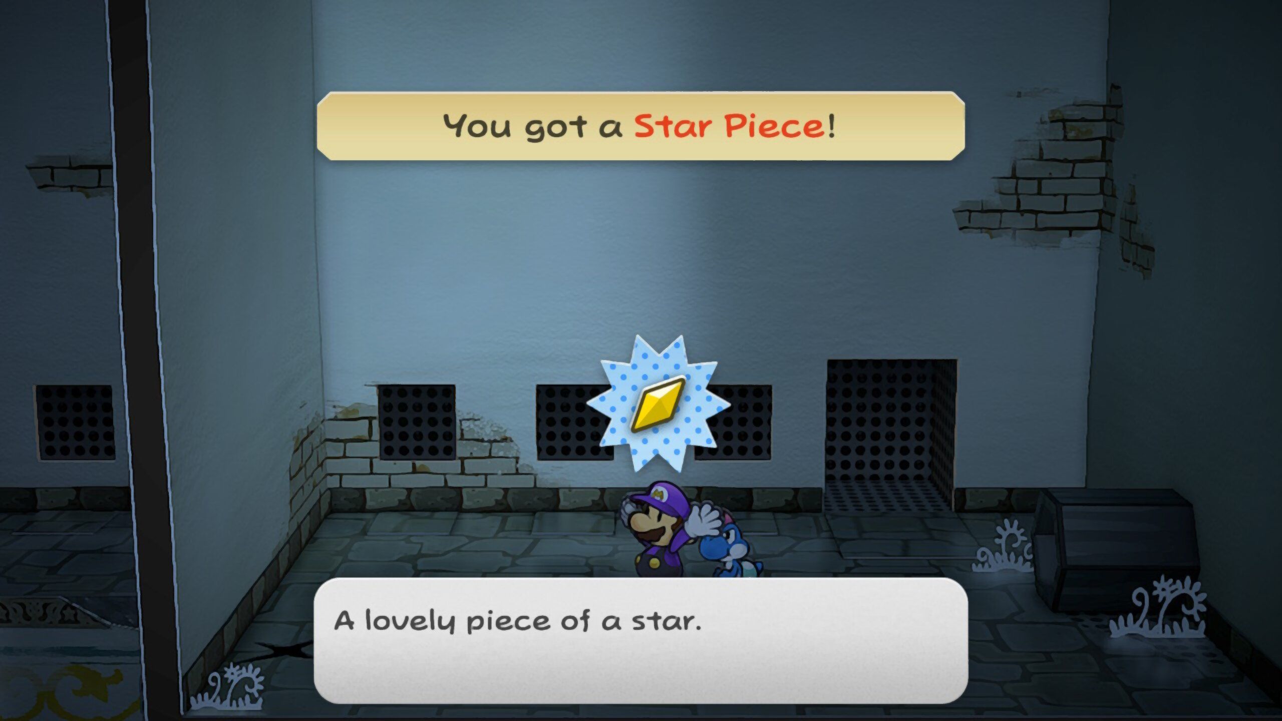 Image of a star piece near the entrance to Boggly Woods in Paper Mario TTYD