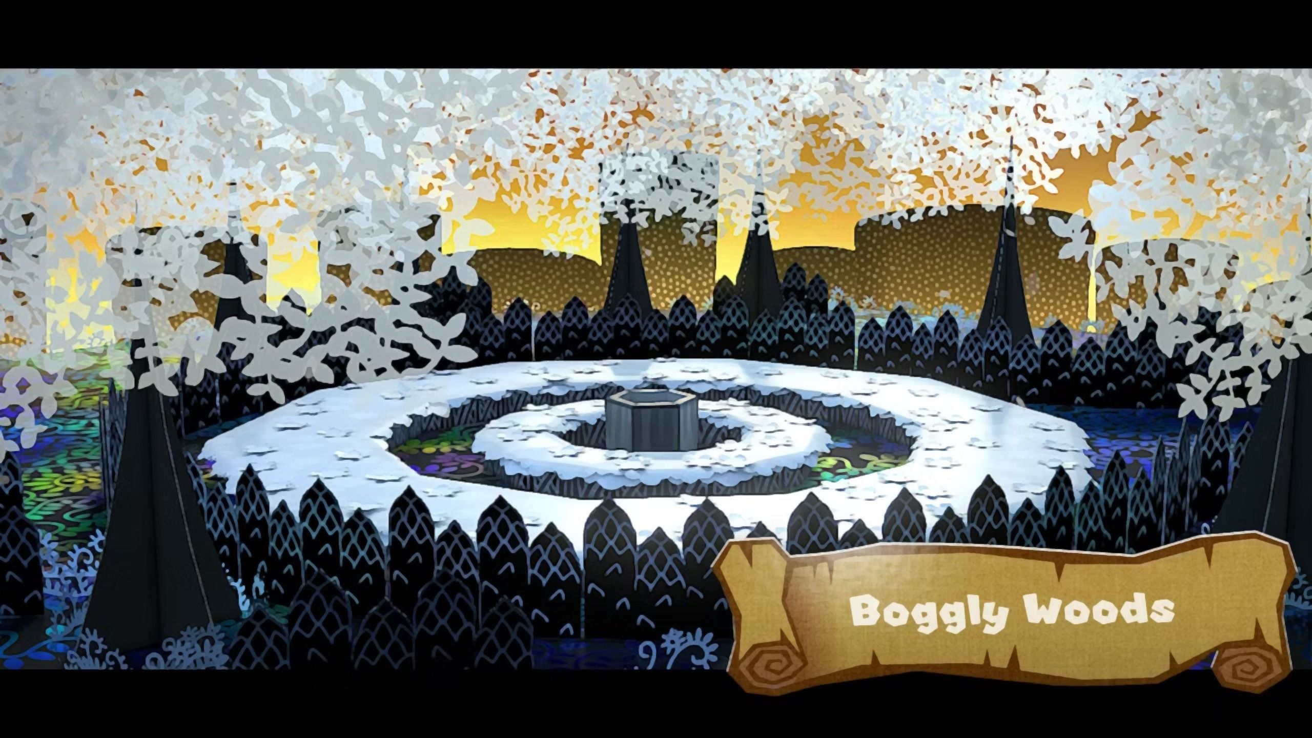 Image of the introduction to boggly woods in Paper Mario TTYD