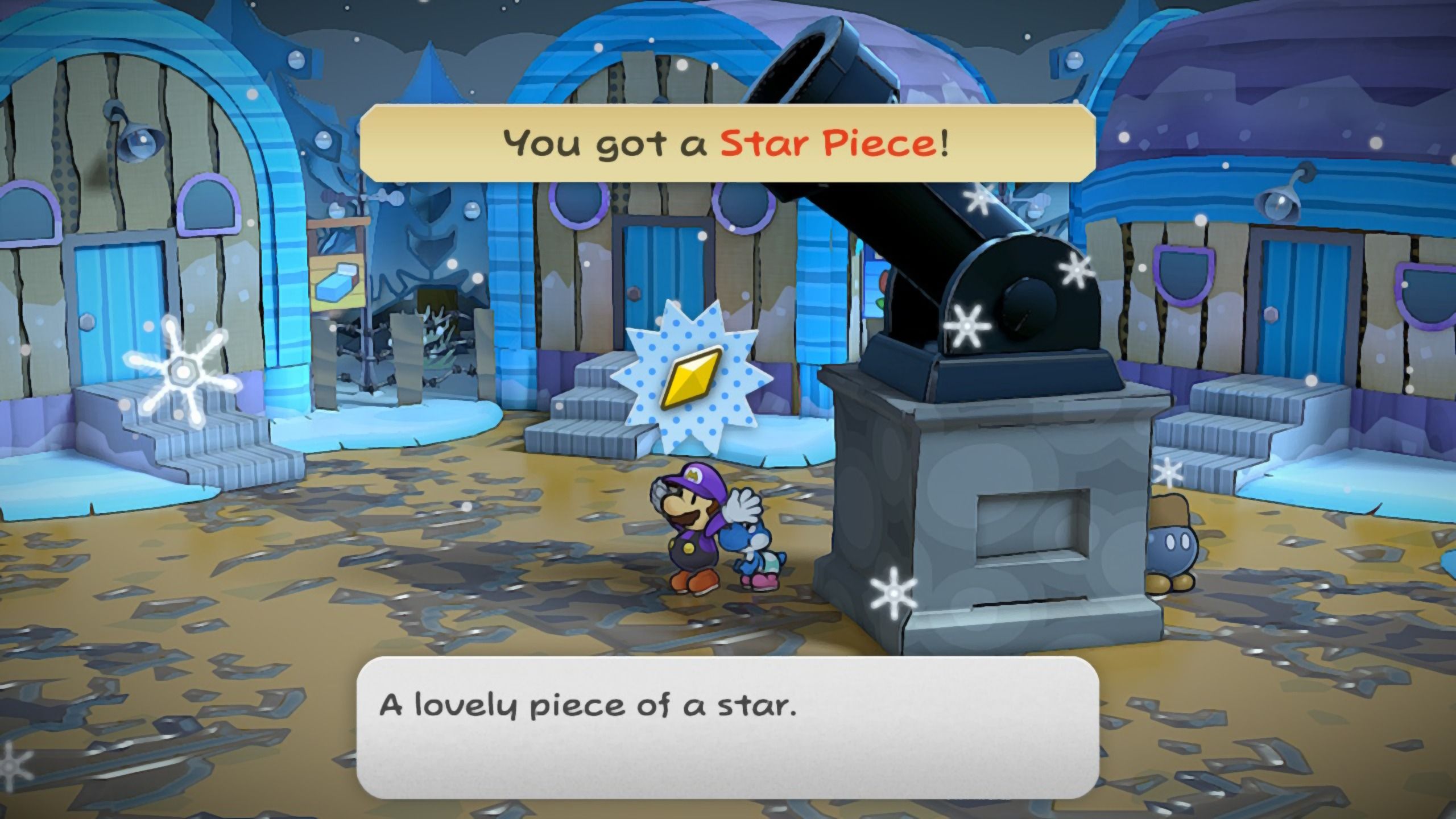 Image of the star piece found in front of the cannon in Paper Mario TTYD