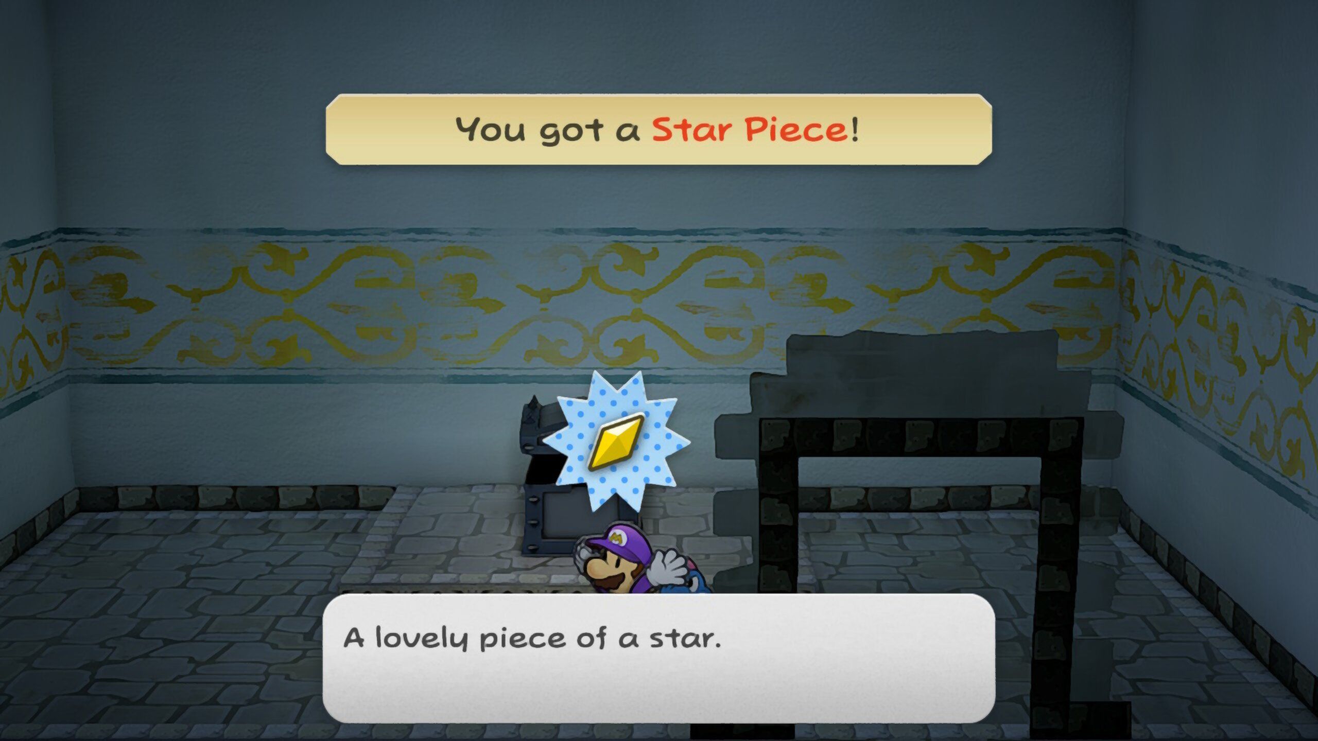 Image of a star piece in the chest room in Paper Mario TTYD