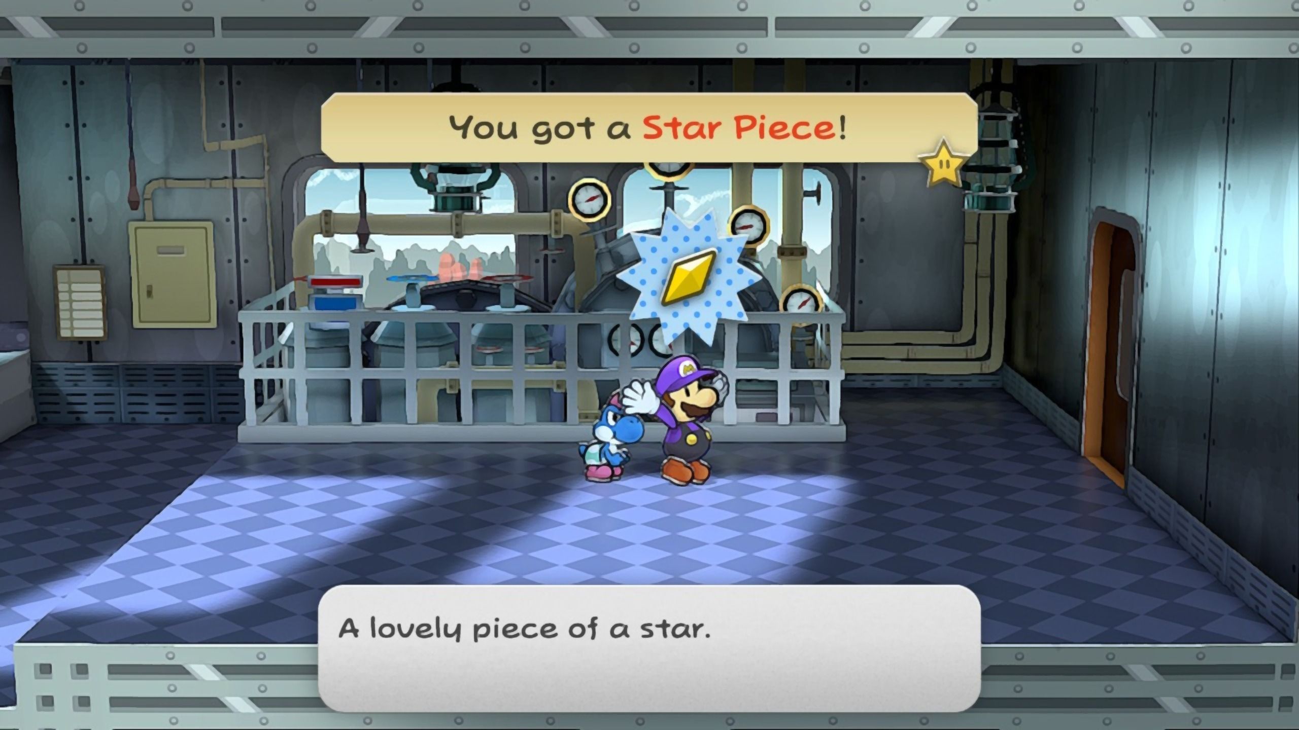 Image of a star piece in the engineer room in Paper Mario TTYD