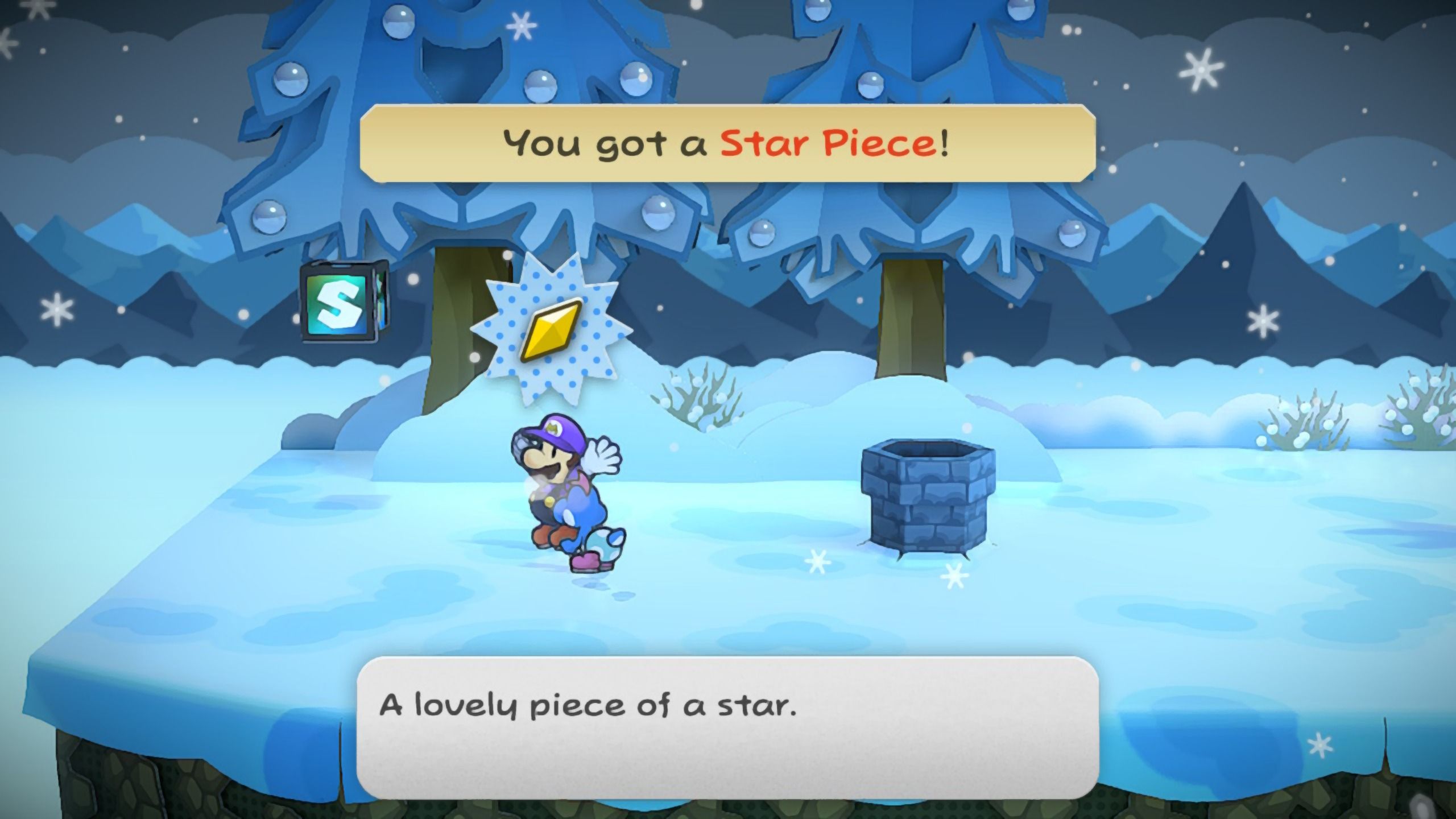 Image of the star piece found towards the entrance of Fahr Outpost in Paper Mario TTYD