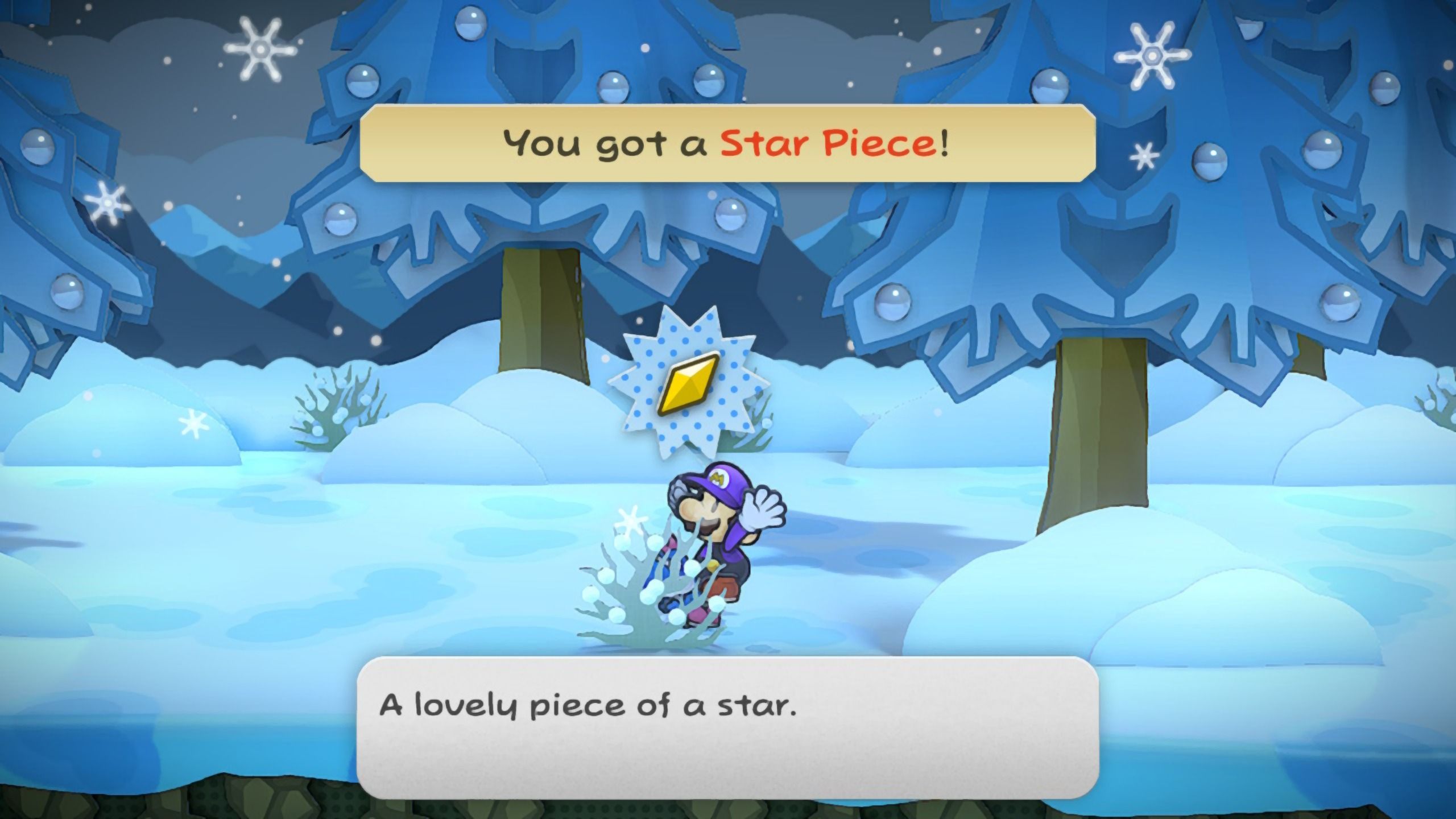 Image of a star piece behind some grass in Paper Mario TTYD