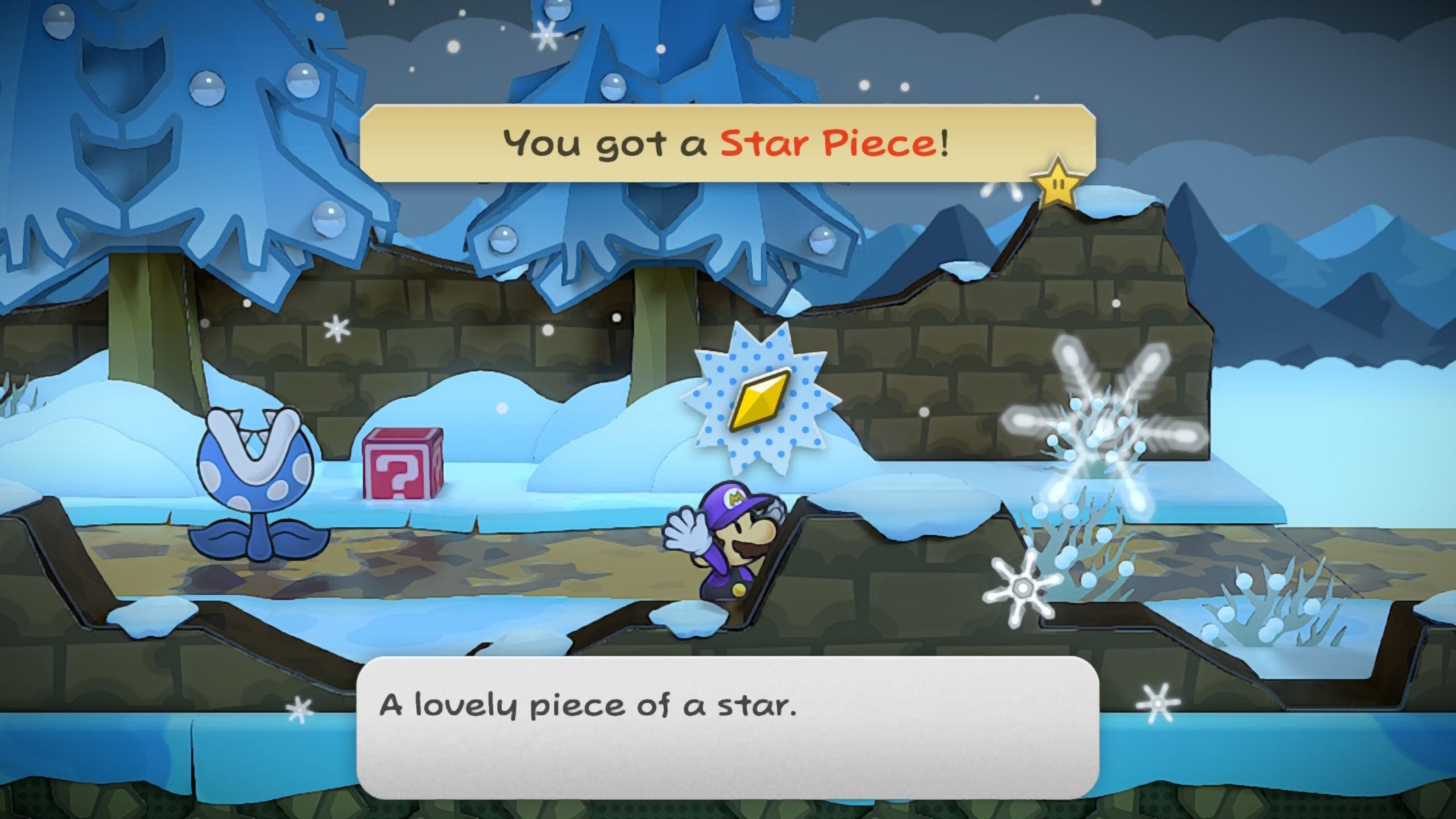 Image of a star piece behind a wall in Paper Mario TTYD
