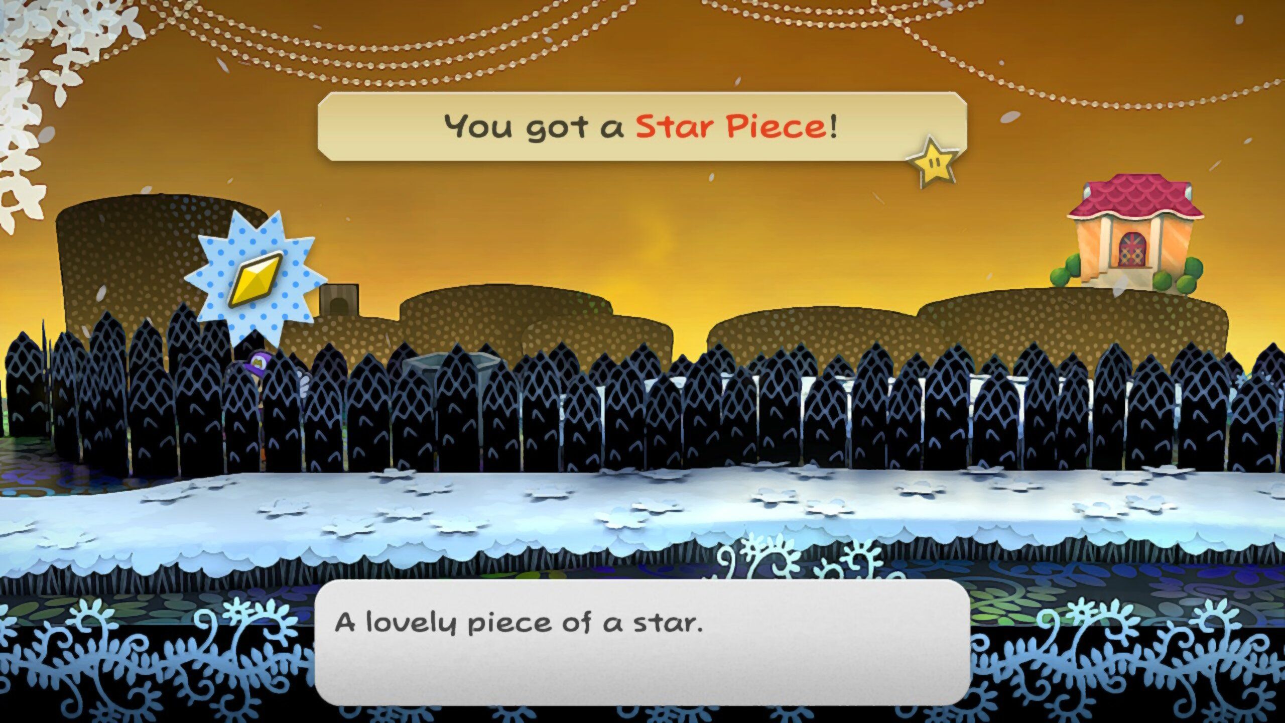 Image of a star piece near a pipe to Flurrie's house in Paper Mario TTYD