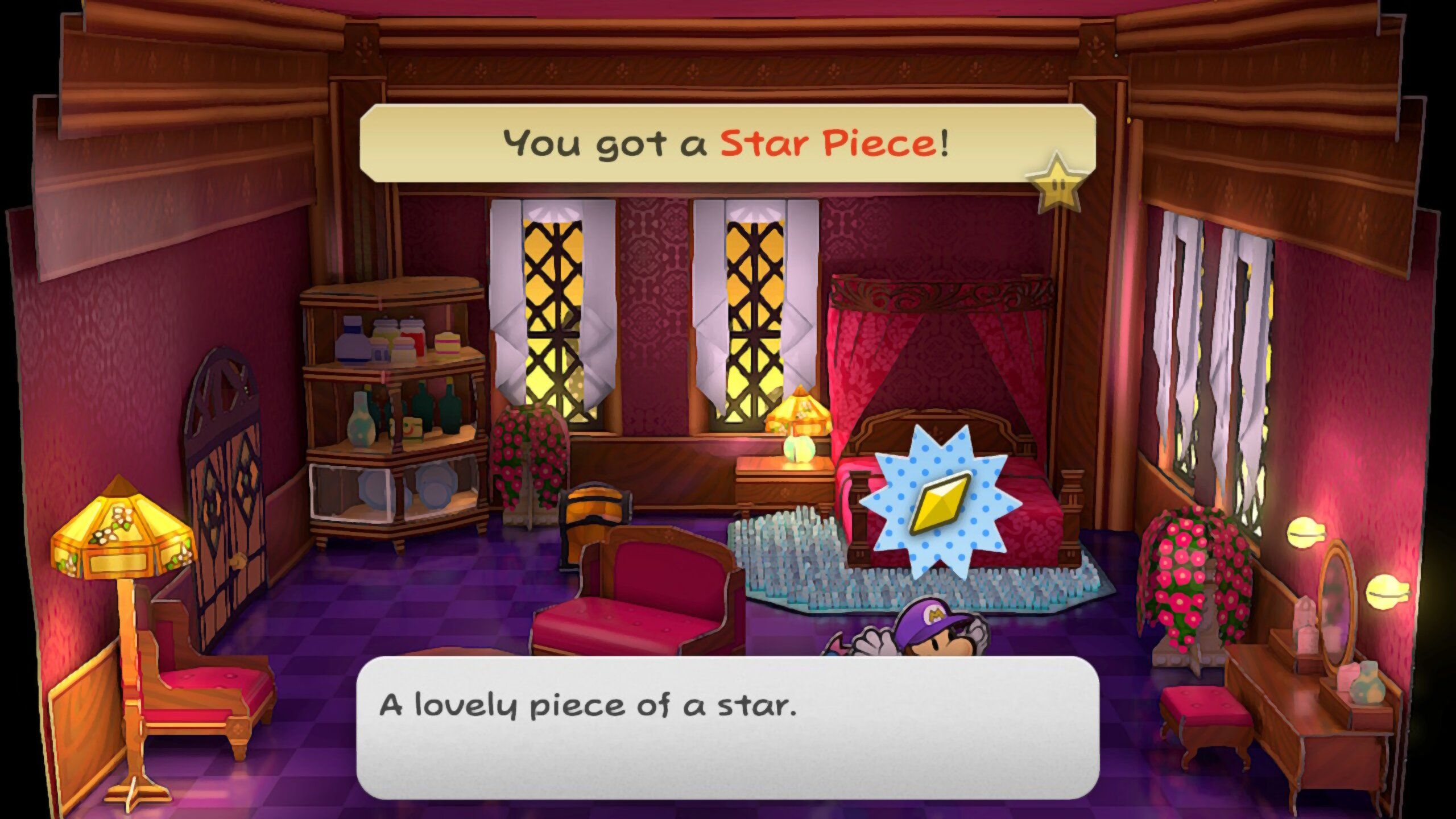 Image of a star piece in Madame Flurrie's house in Paper Mario TTYD