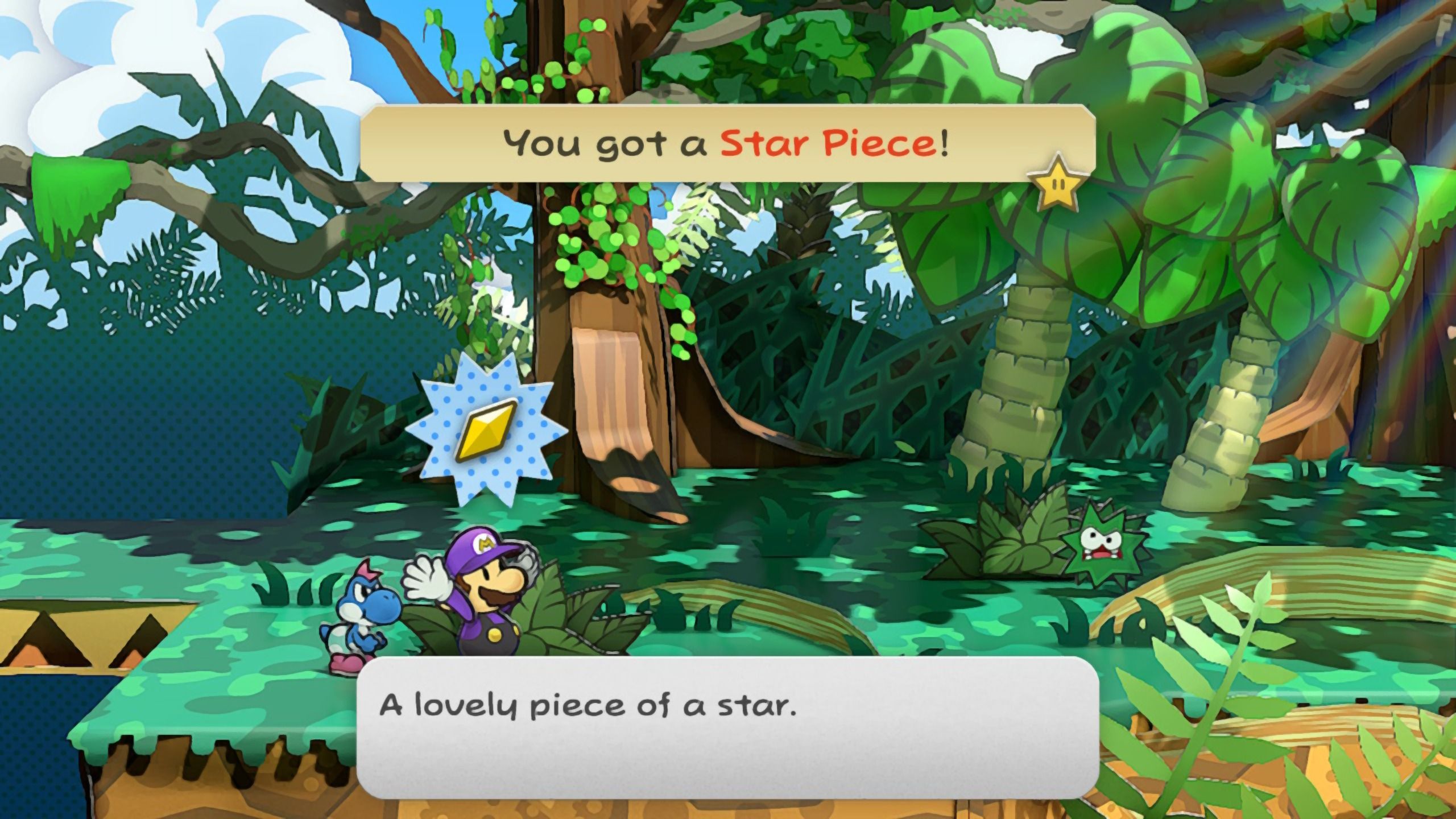 Image of a star piece at the front of the forest in Keelhaul Key in Paper Mario TTYD
