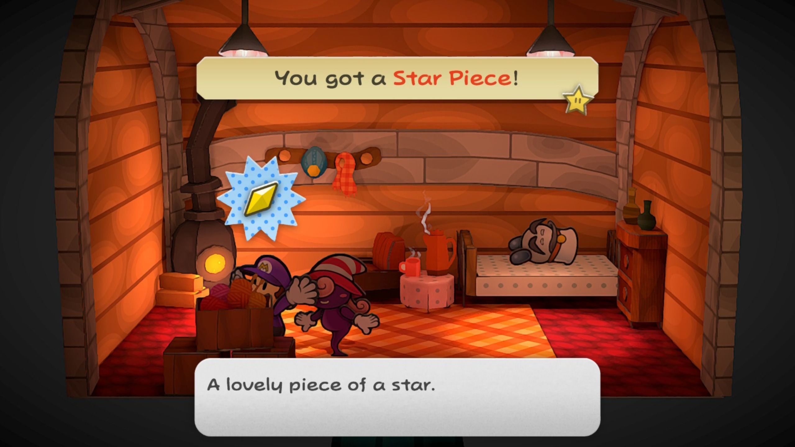 Image of a star piece in general white's house in Paper Mario TTYD