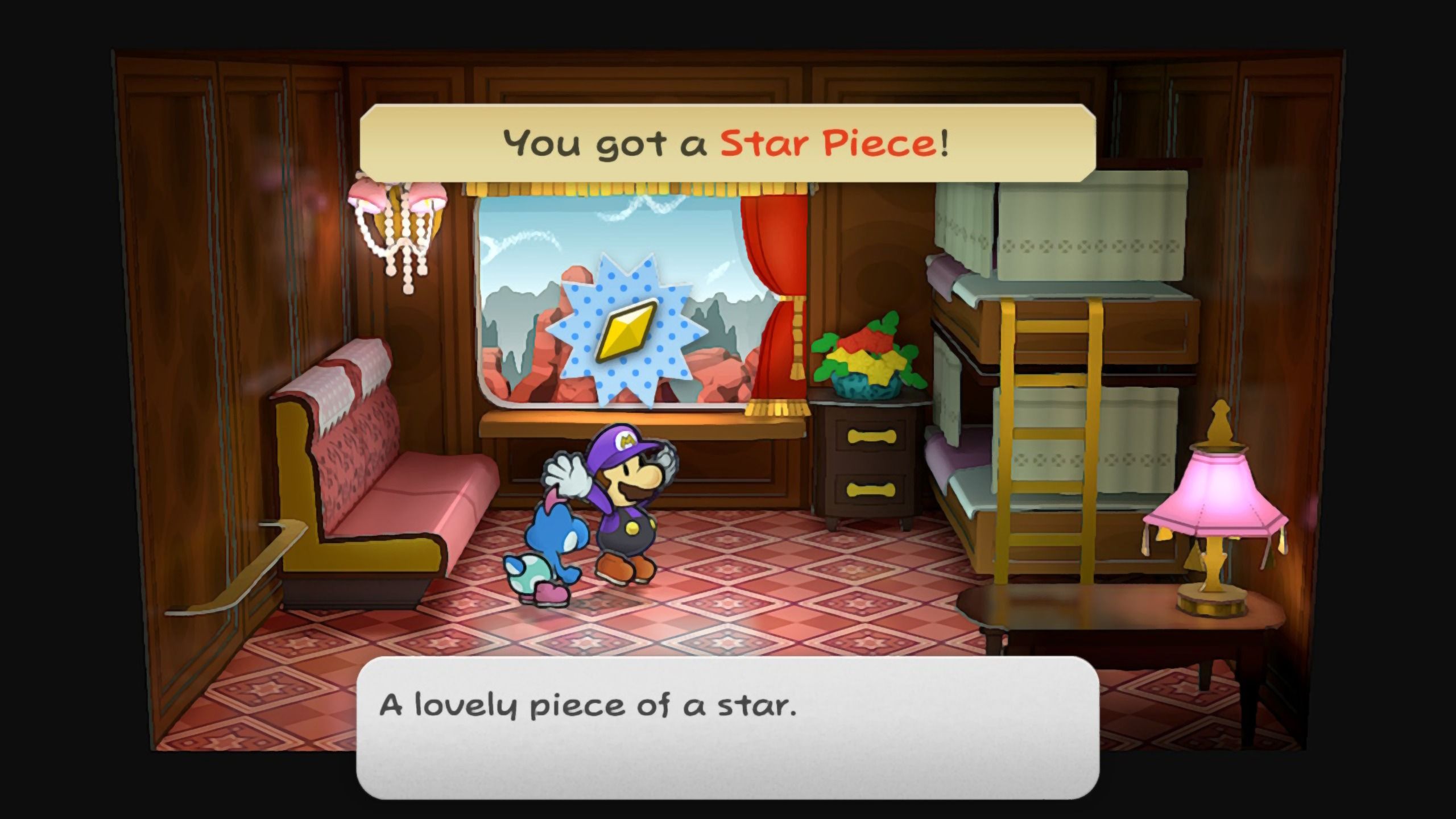 Image of a star piece in the ghost room in Paper Mario TTYD