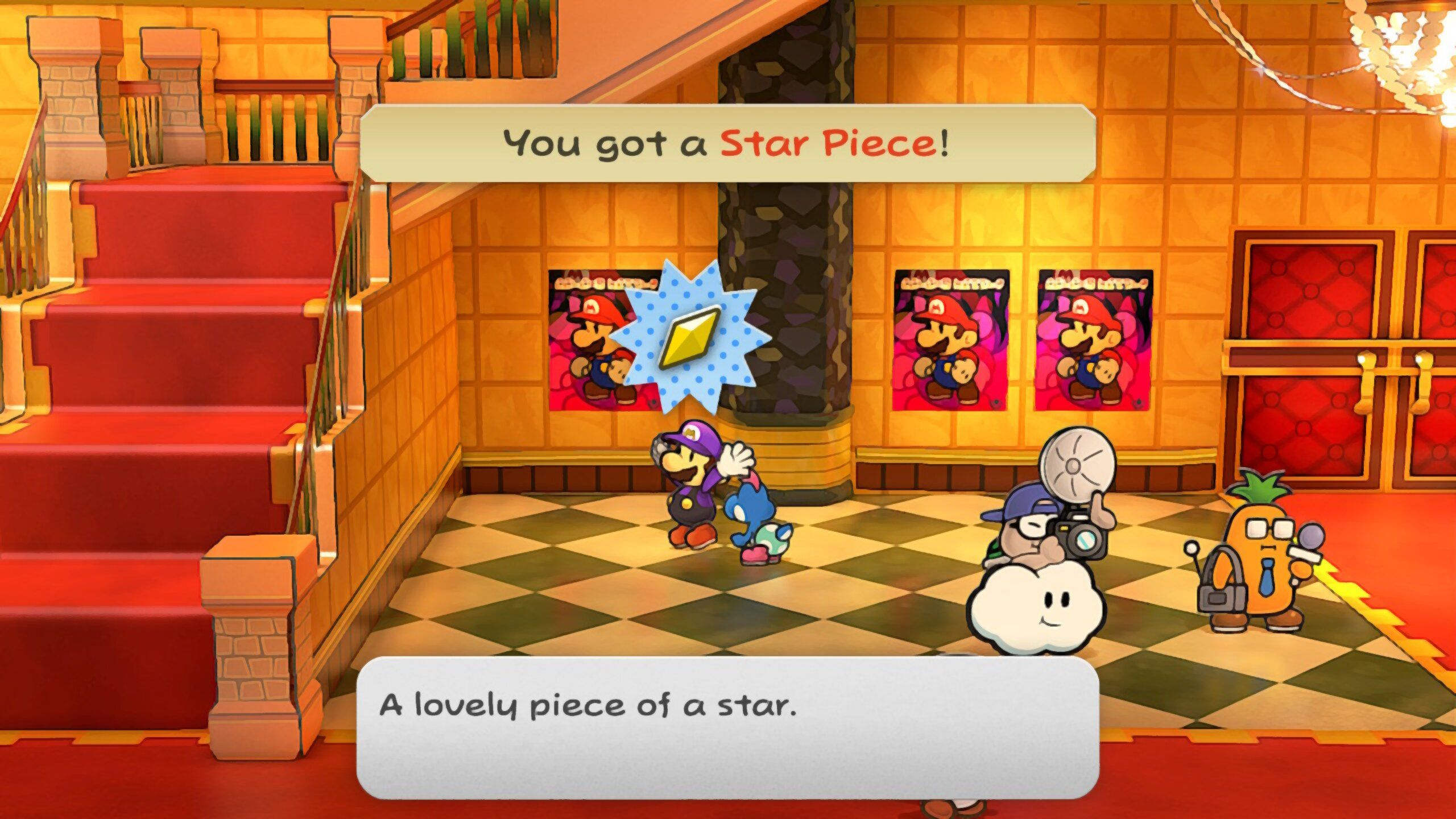 Image of a star piece in the main center of the Glitz Pit in Paper Mario TTYD