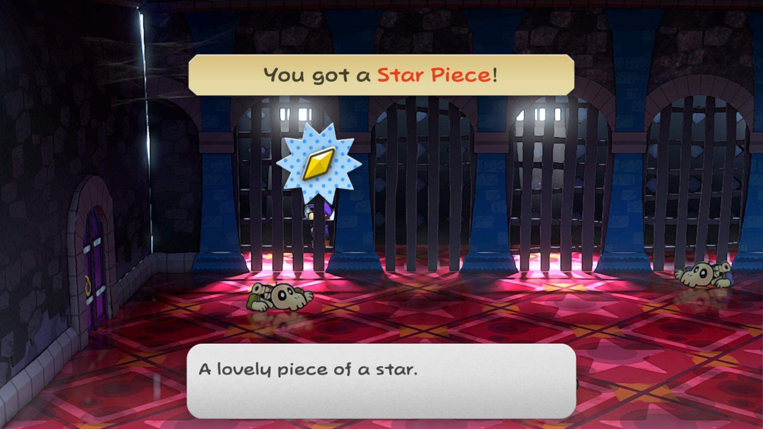 Image of a star piece in a panel in Hooktail Castle in Paper Mario TTYD