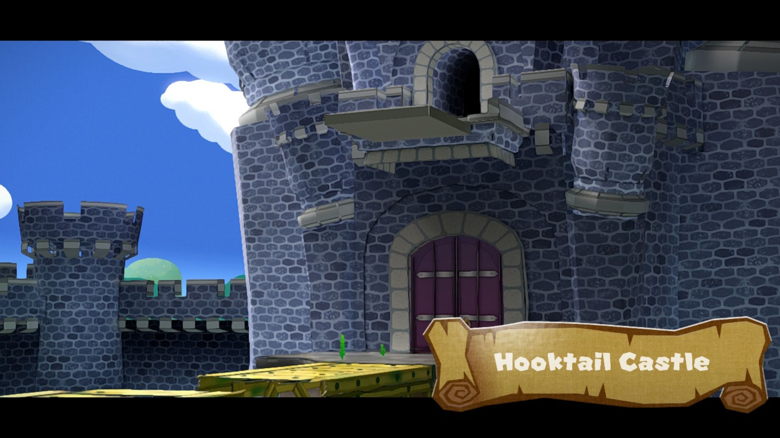 Image of the outside of hooktail castle in Paper Mario TTYD