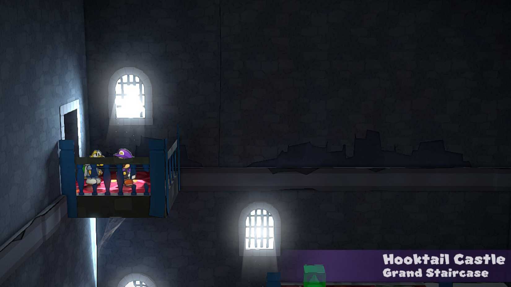 Image of a star piece on a small platform in Hooktail Castle in Paper Mario TTYD