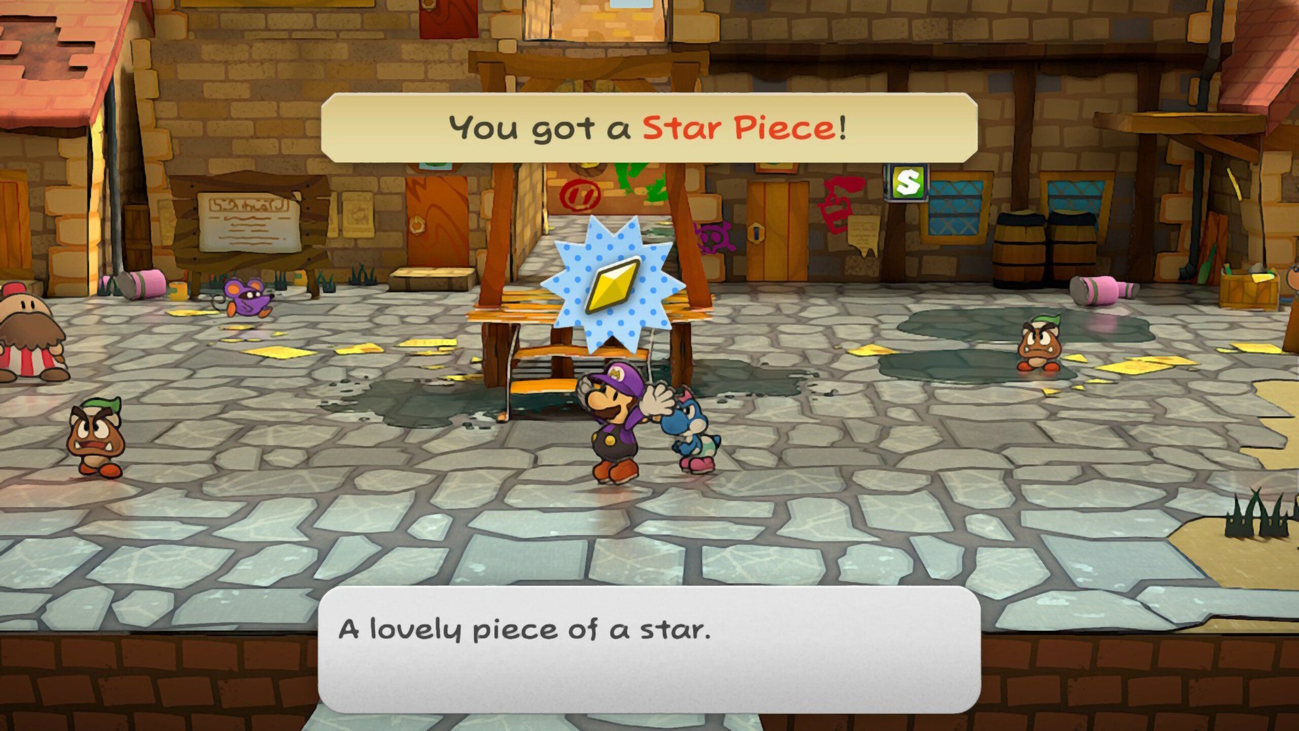 Image of a star piece in the middle of Rogueport in Paper Mario TTYD