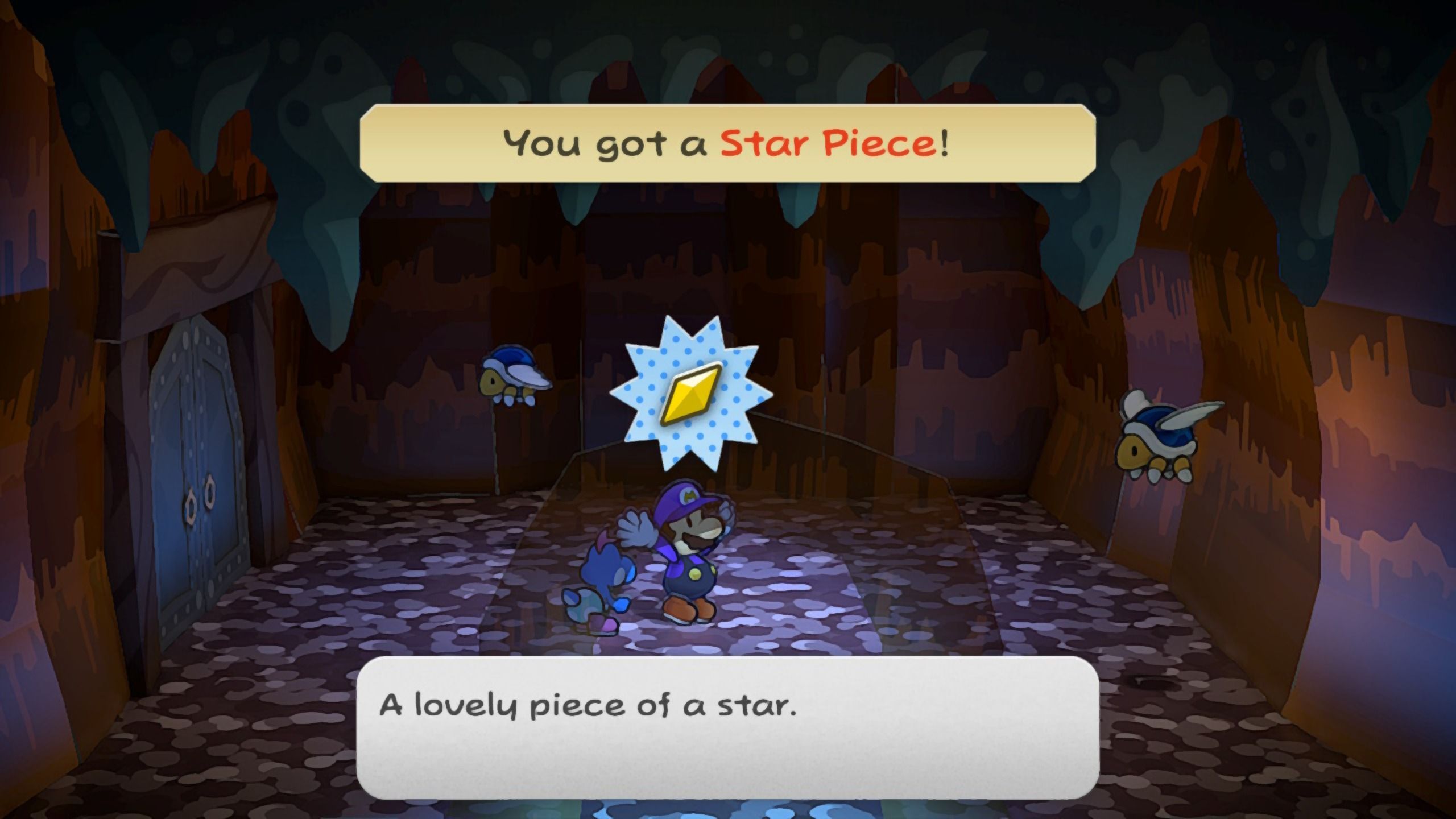 Image of a star piece in the Parabuzzies room in Paper Mario TTYD