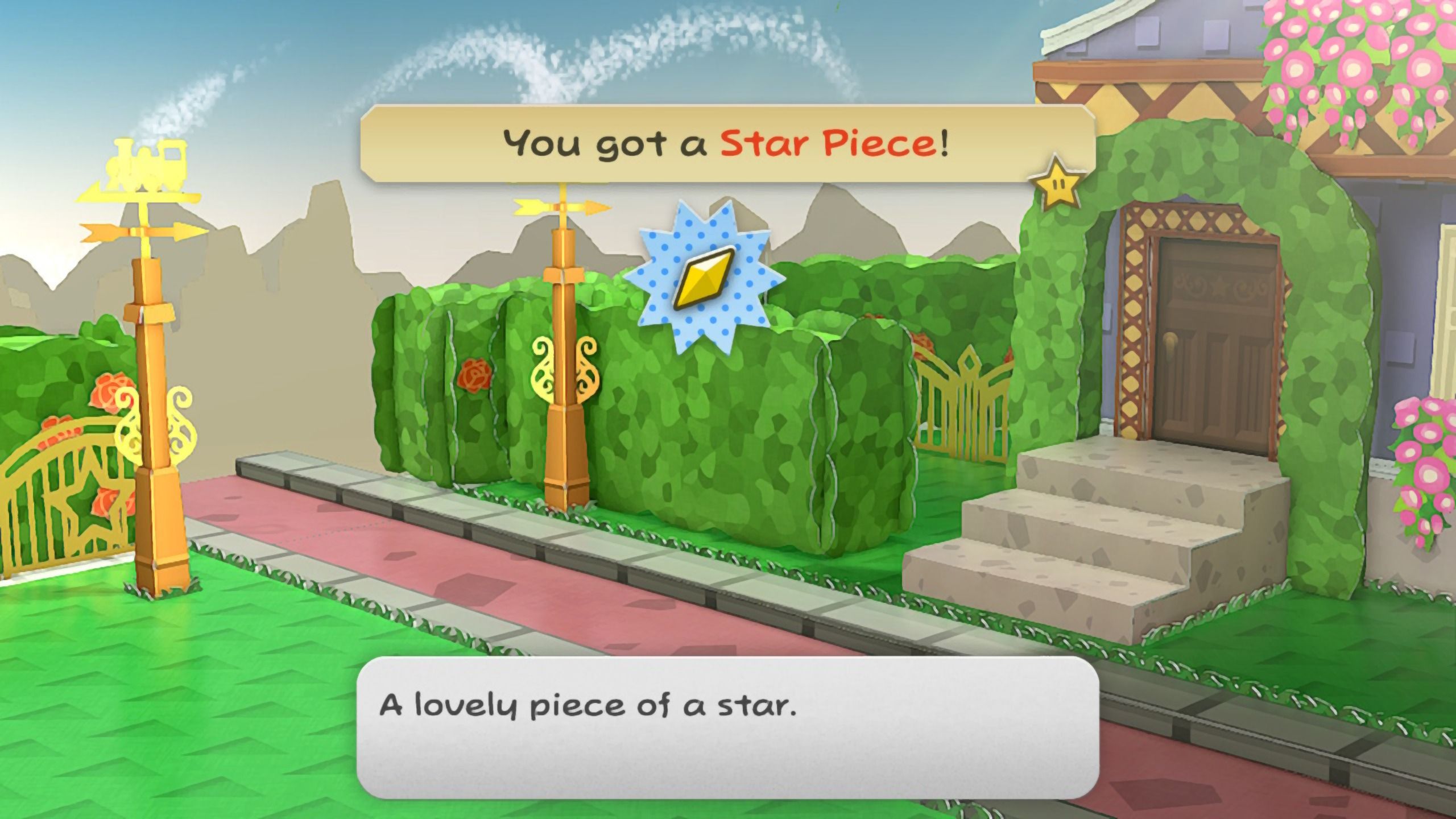 Image of a star piece near a penguin's house in Paper Mario TTYD