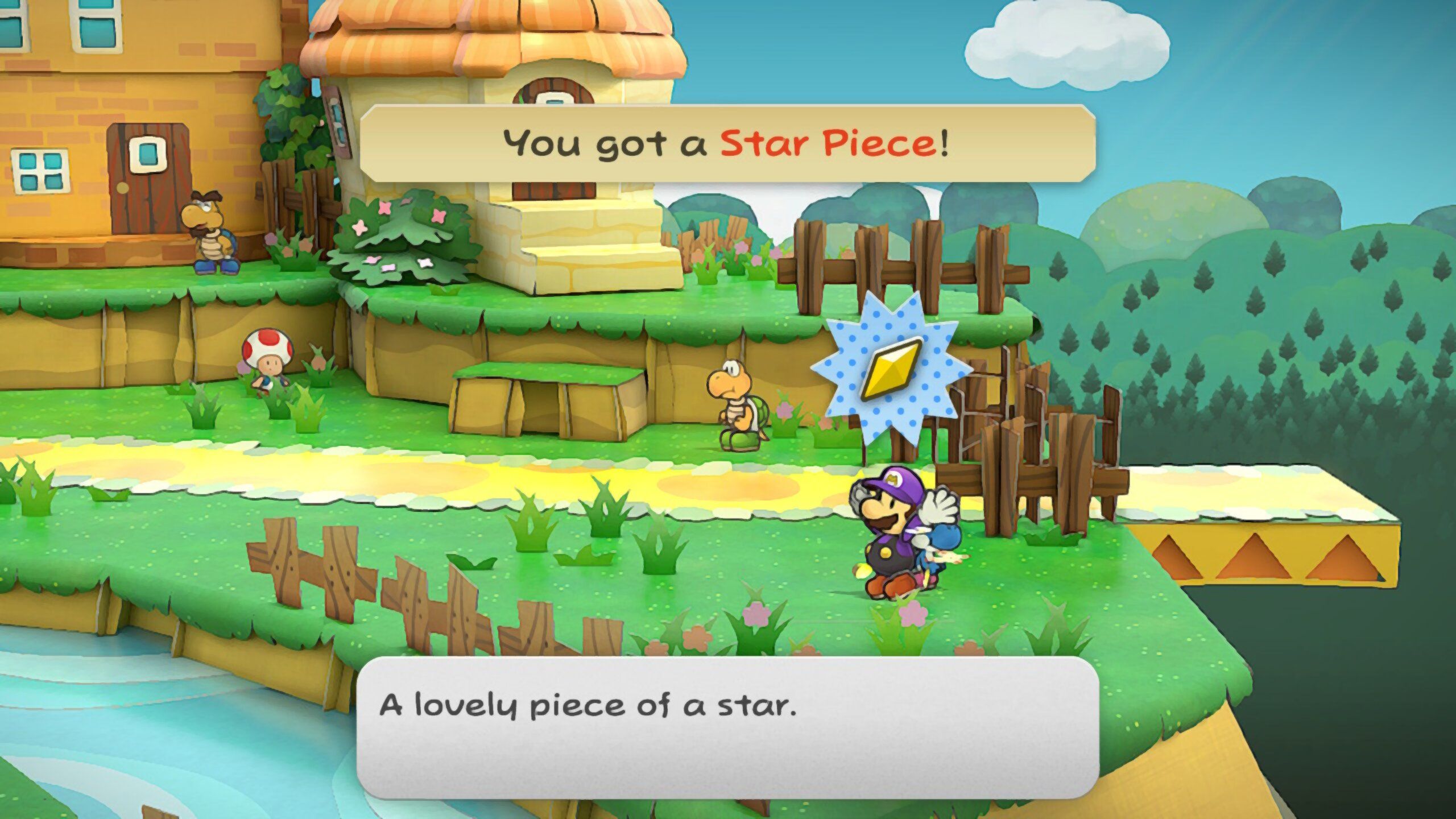 Image of a star piece near the exit of Petalburg in Paper Mario TTYD