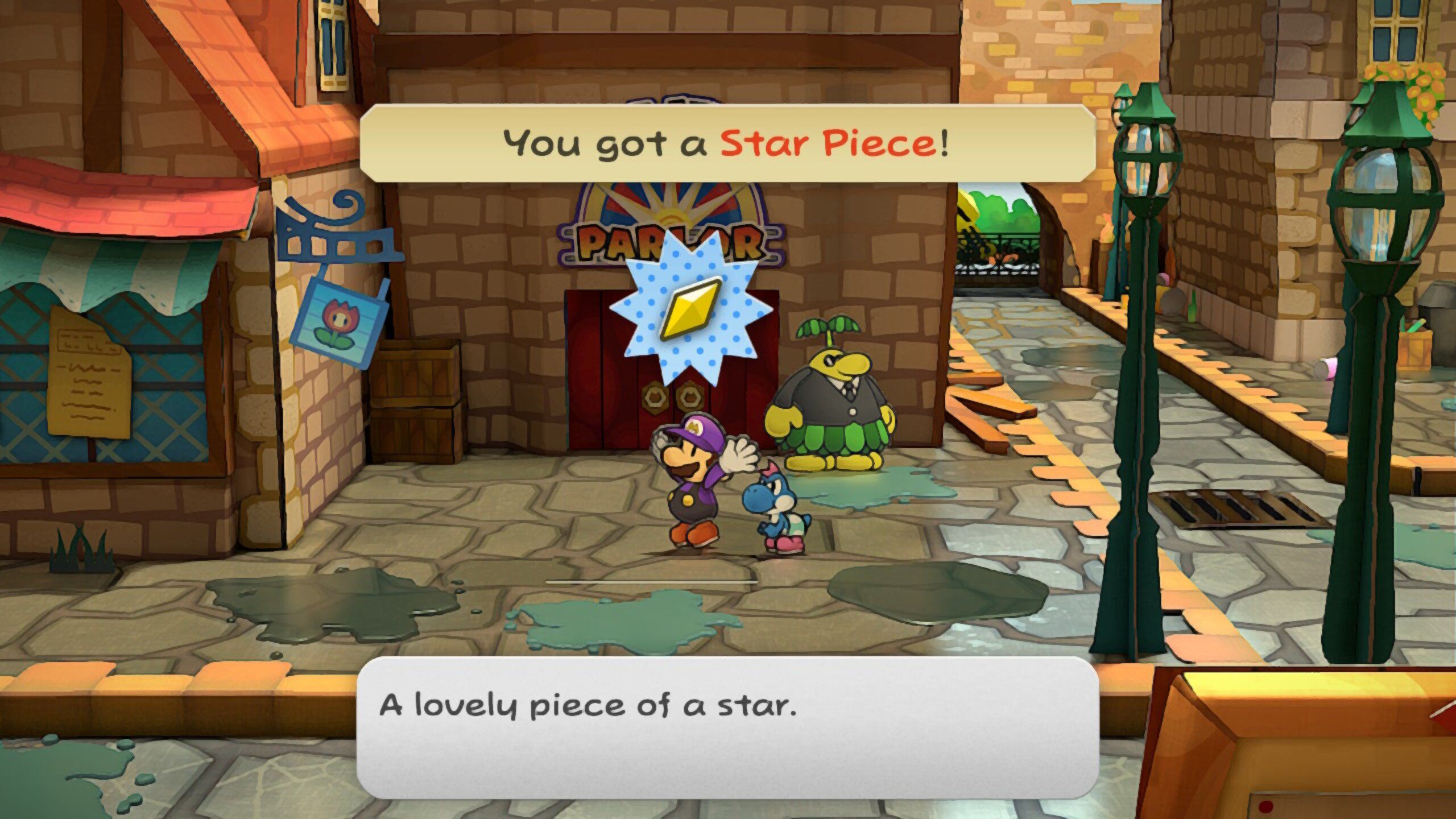 Image of a star piece at the Pianta Parlor in Paper Mario TTYD