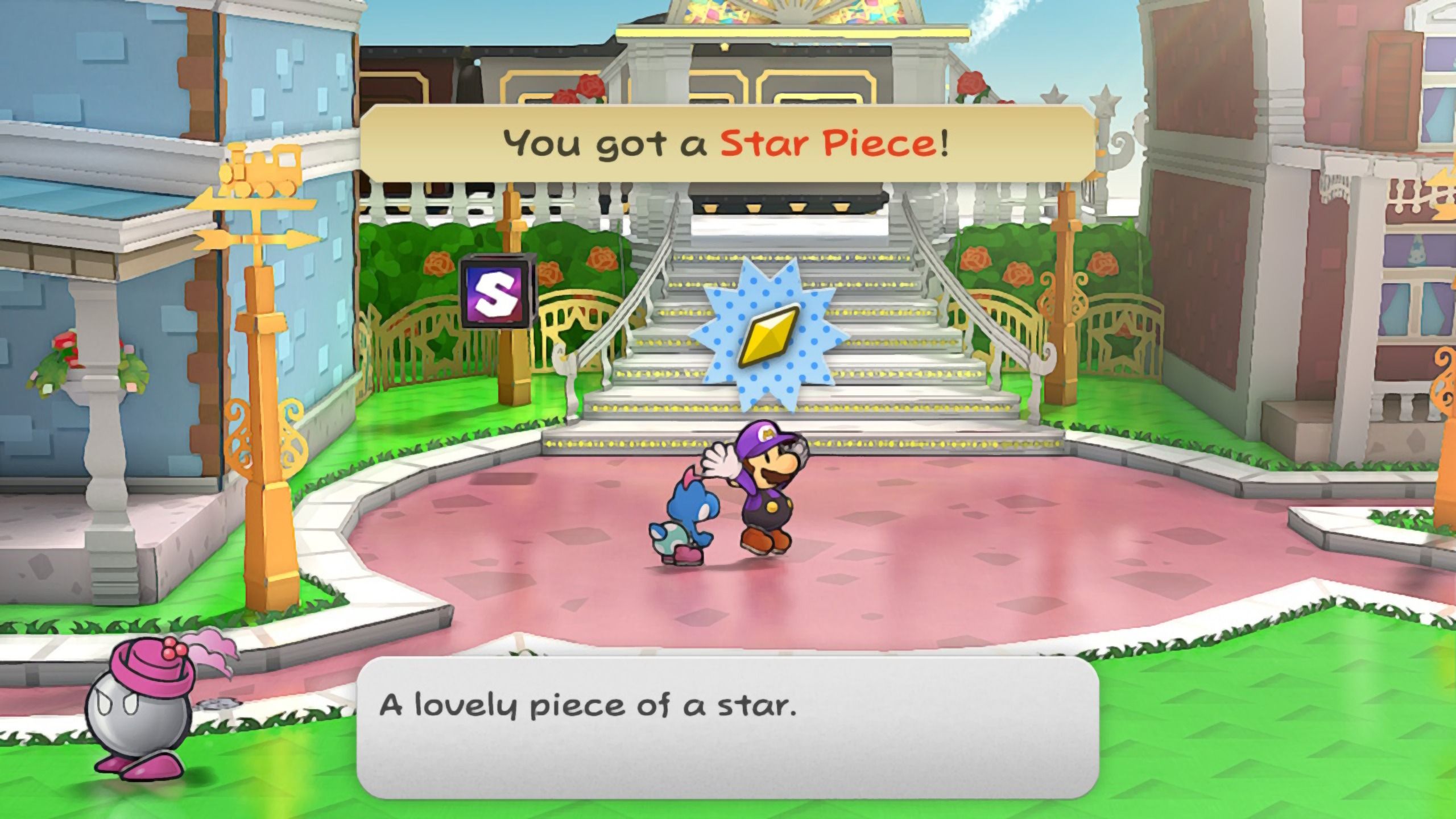 Image of a star piece in Poshley Heights in Paper Mario TTYD