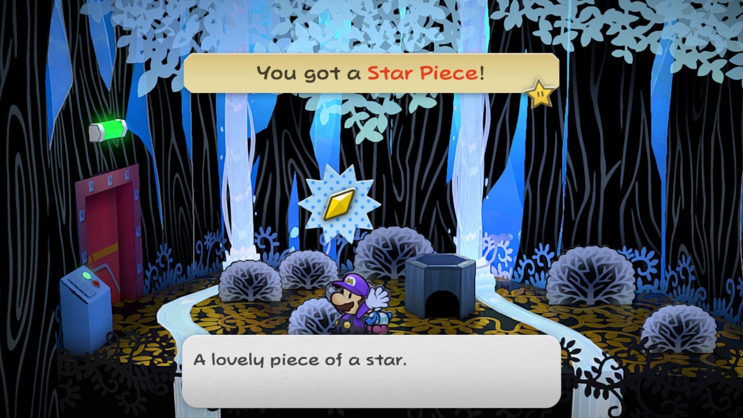 Image of a star piece near the red door in Paper Mario TTYD