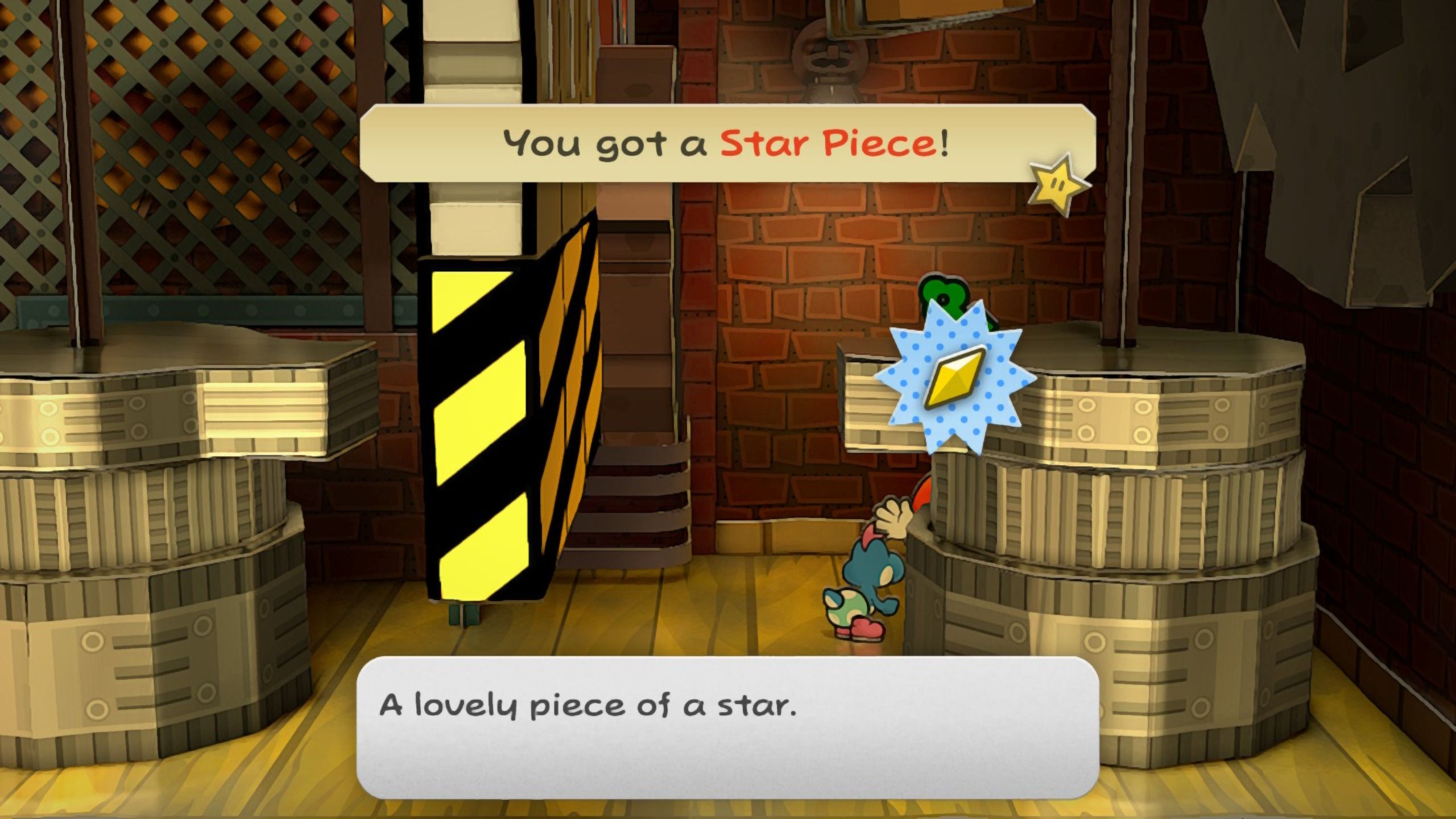 Image of the star piece inside riverside station in Paper Mario TTYD