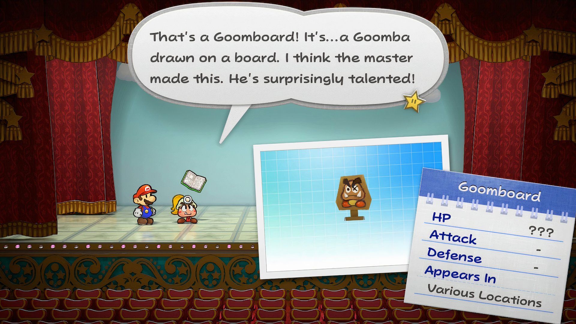 Paper Mario: The Thousand-Year Door - Tattle Log Goomboard