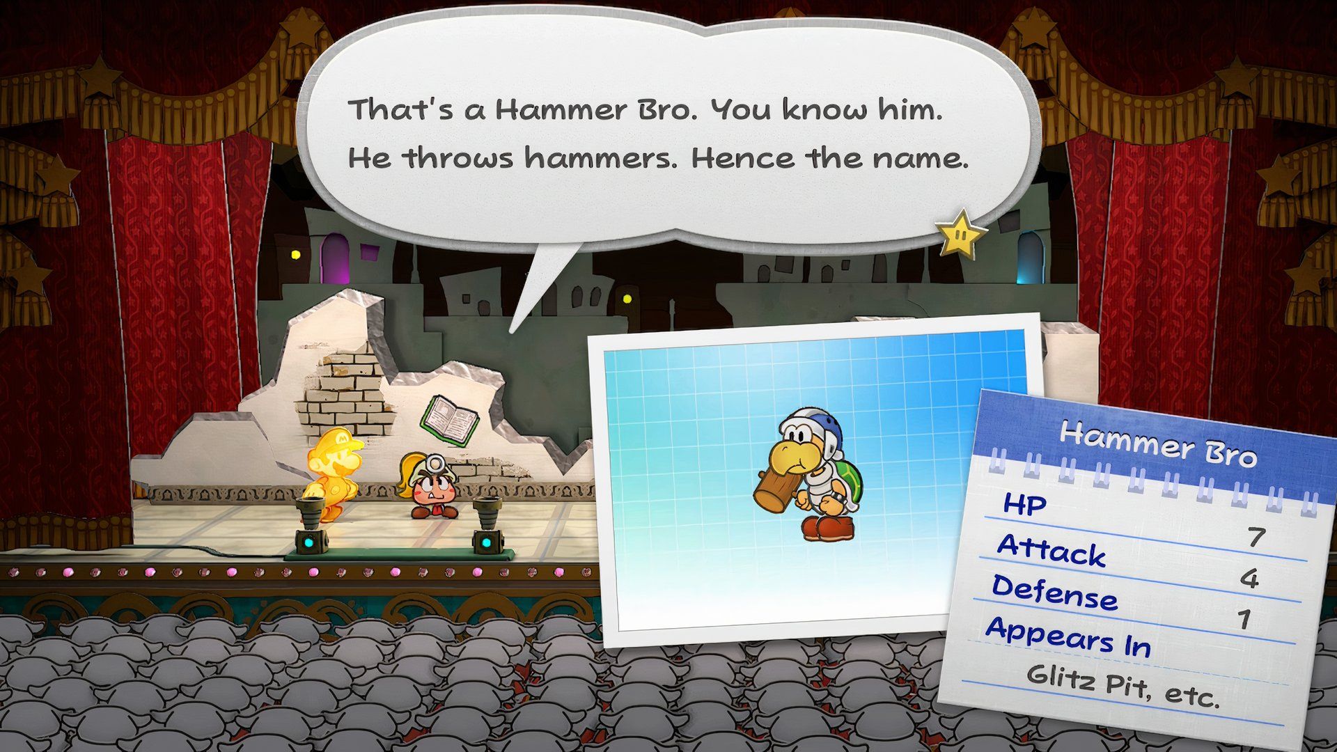 Paper Mario: The Thousand-Year Door - Tattle Log for Hammer Bro