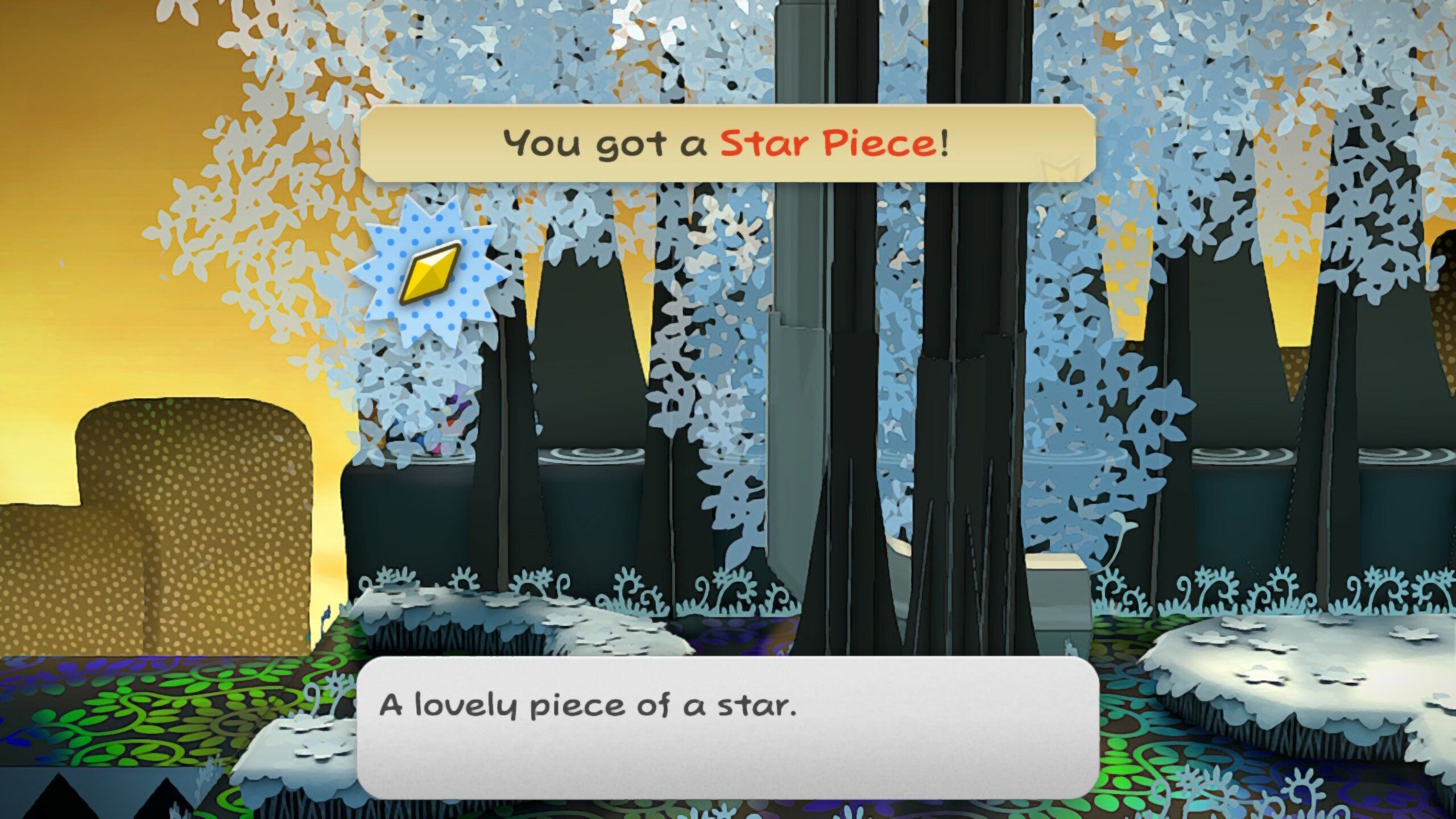 Image of a star piece in boggly woods in Paper Mario TTYD