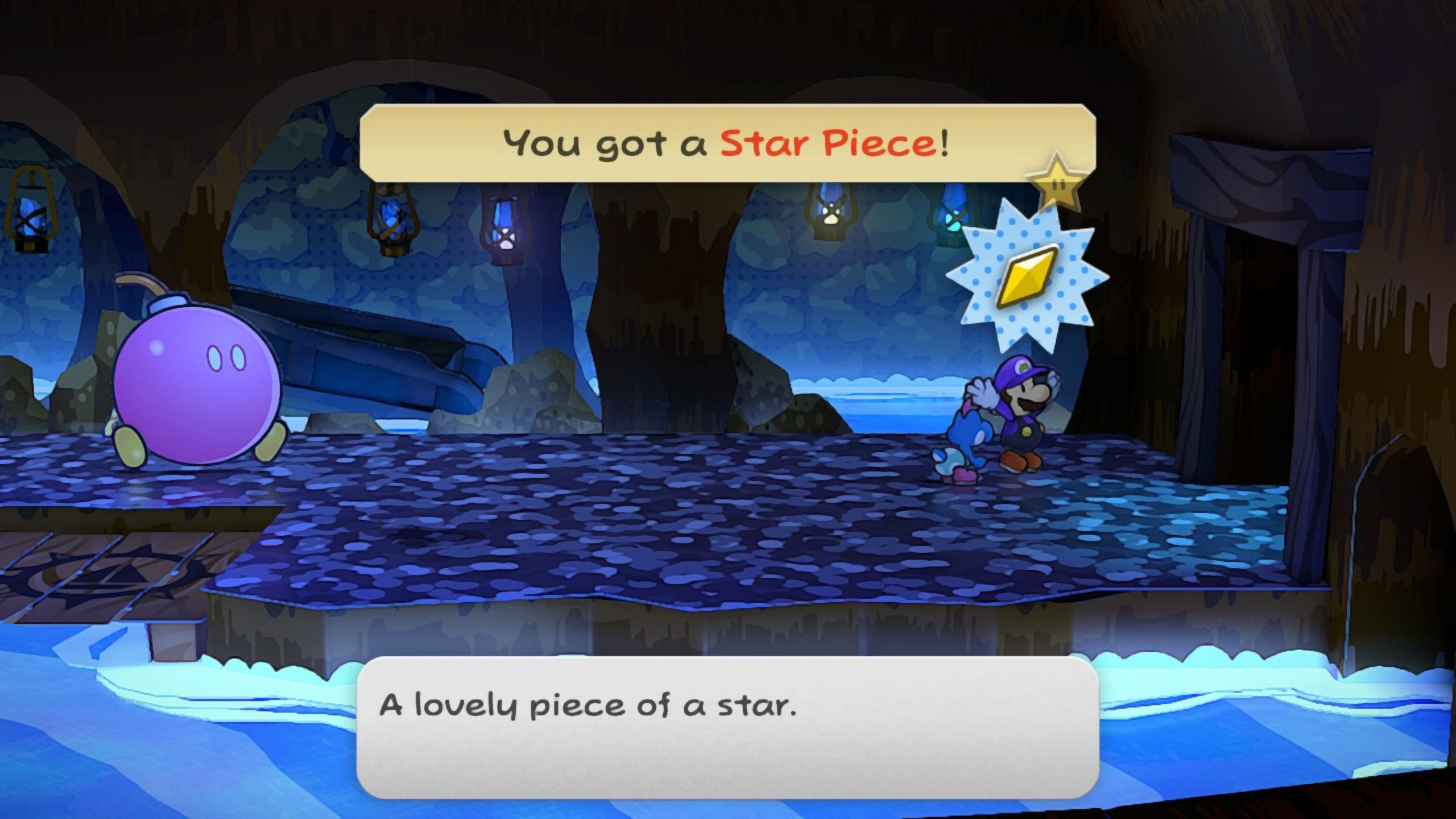 Image of a star piece under a tile in Pirate's Grove in Paper Mario TTYD