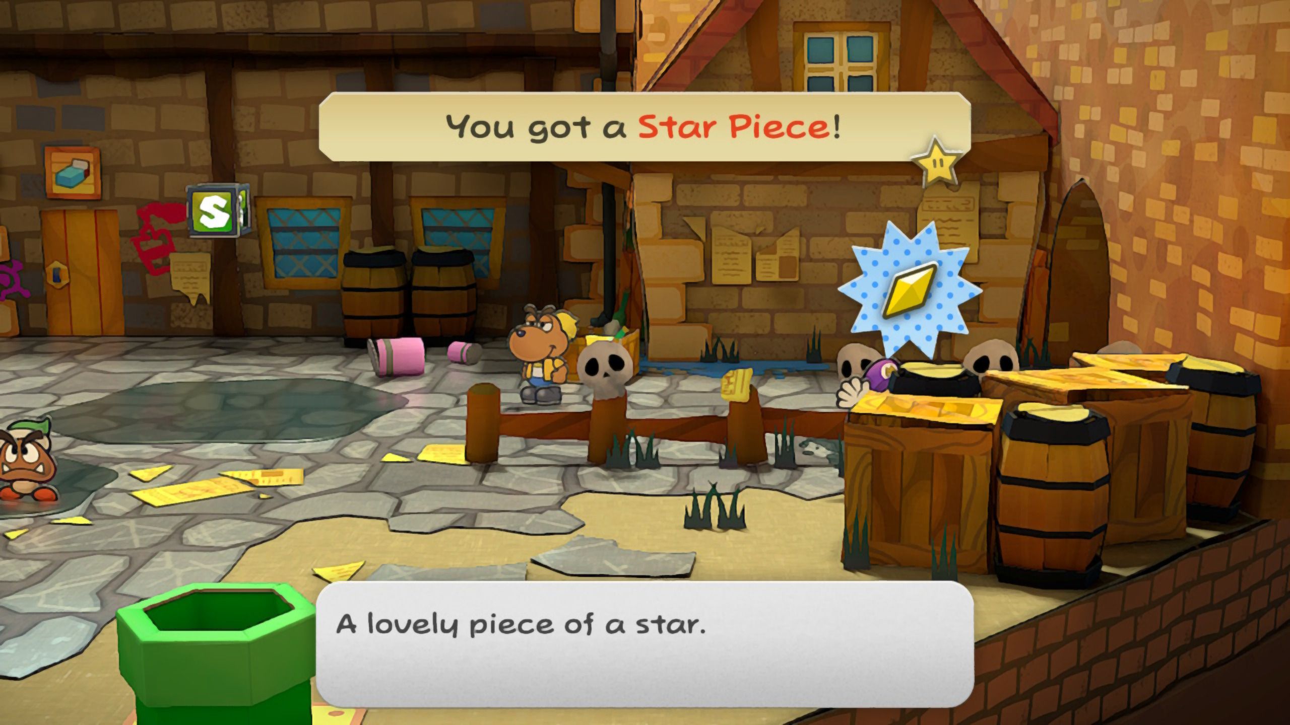 Image of a star piece near rogueport entrance in Paper Mario TTYD