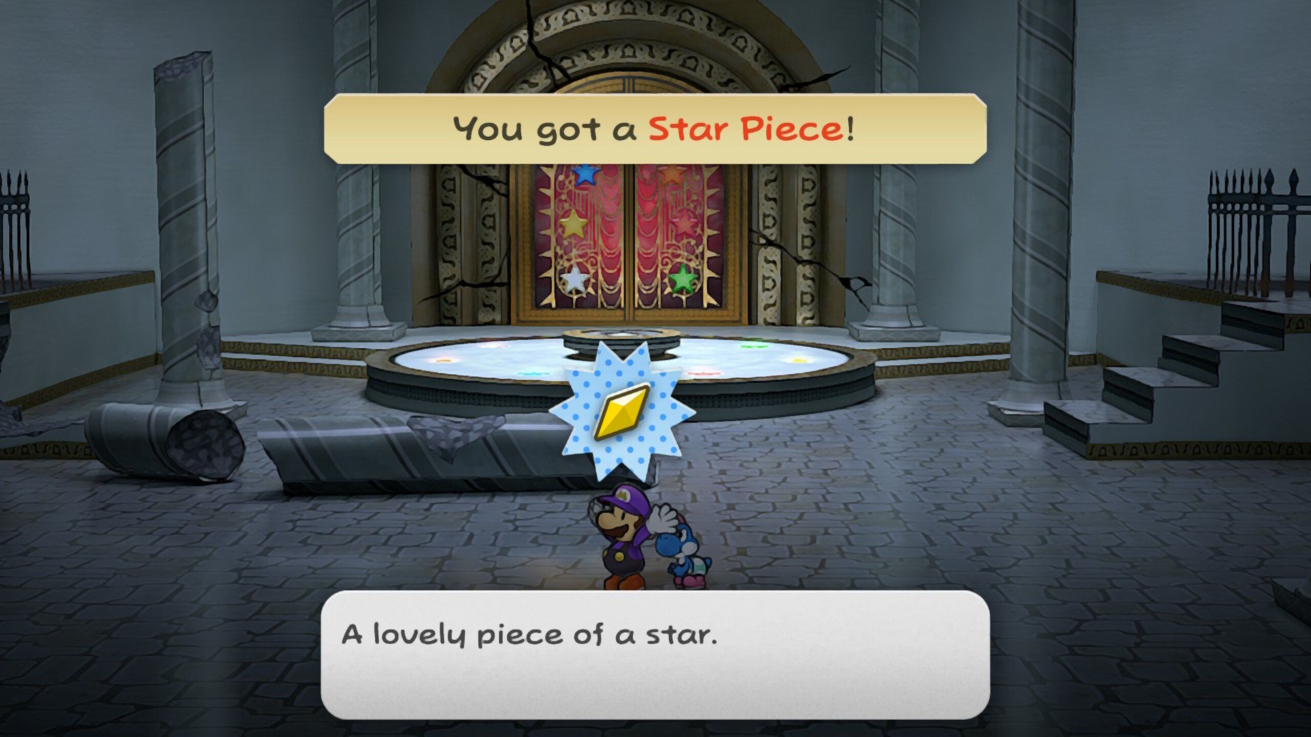Image of a star piece in the thousand year door room in Paper Mario TTYD