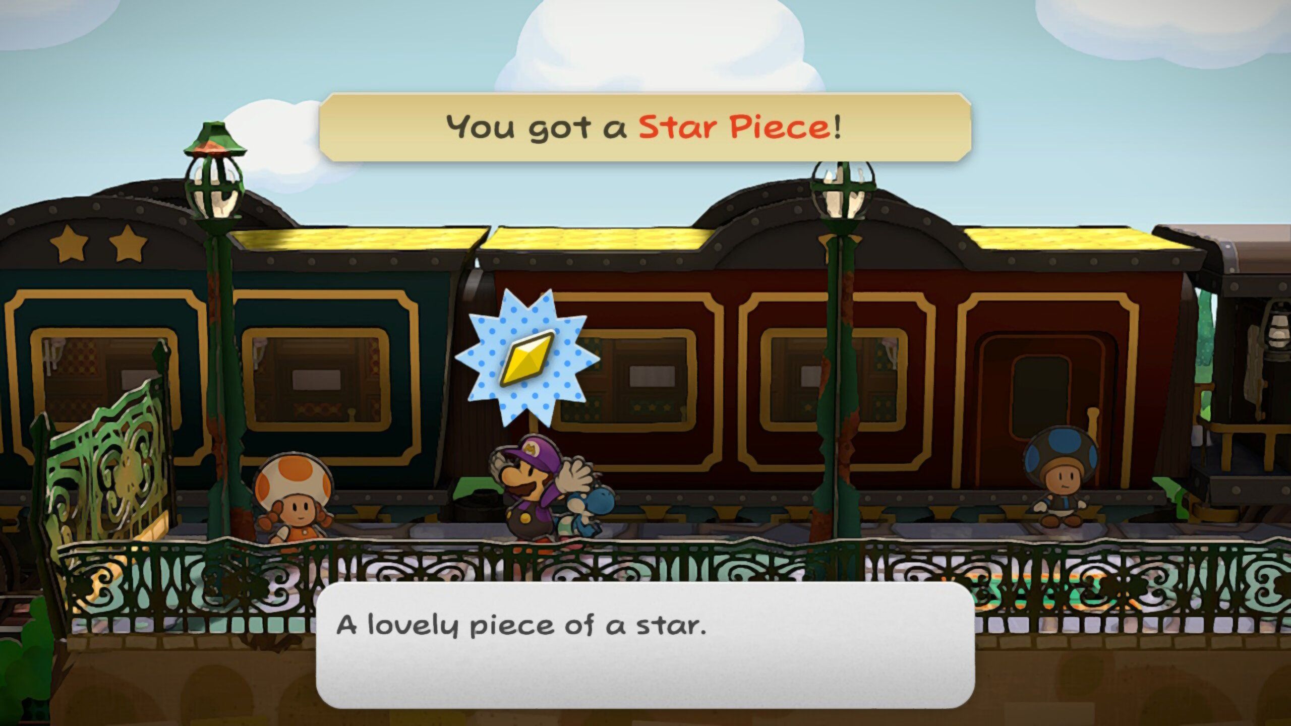 Image of a star piece near the train in Paper Mario TTYD