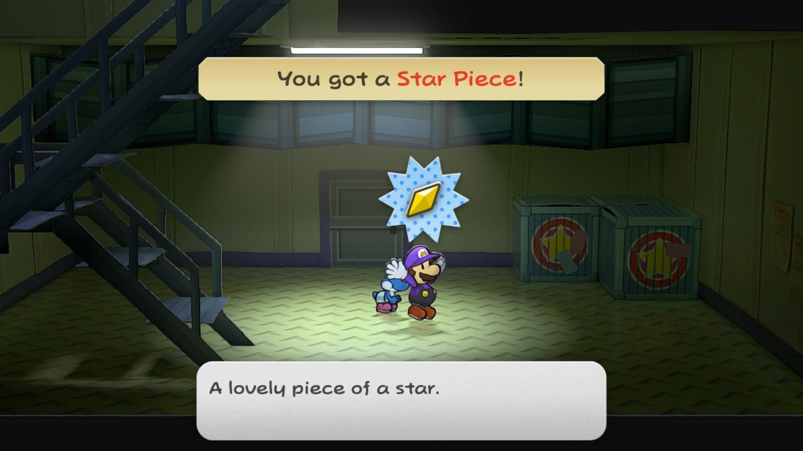 Image of a star piece in the storage room first floor in Paper Mario TTYD