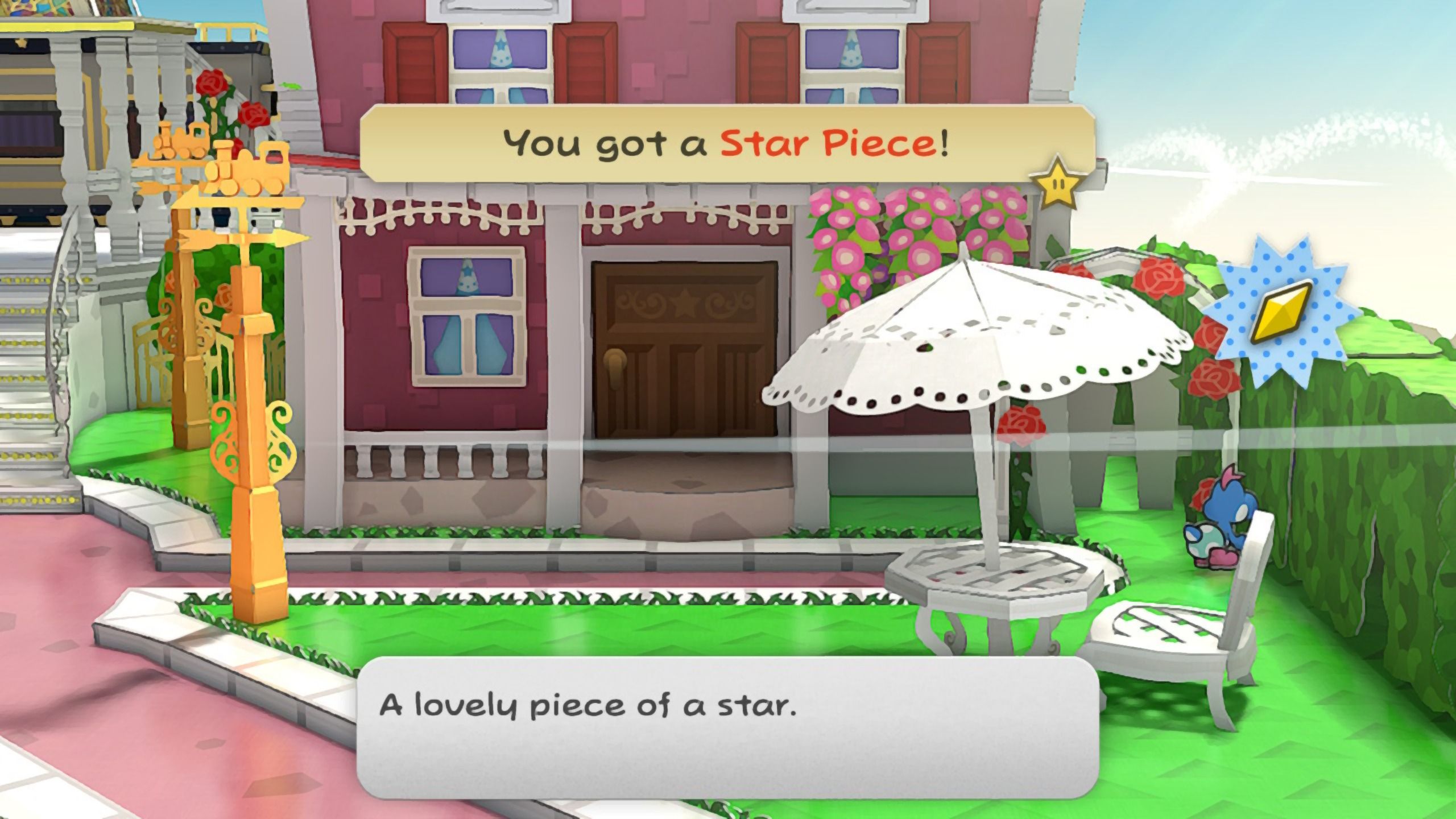 Image of the star piece near Toodles' house in Paper Mario TTYD