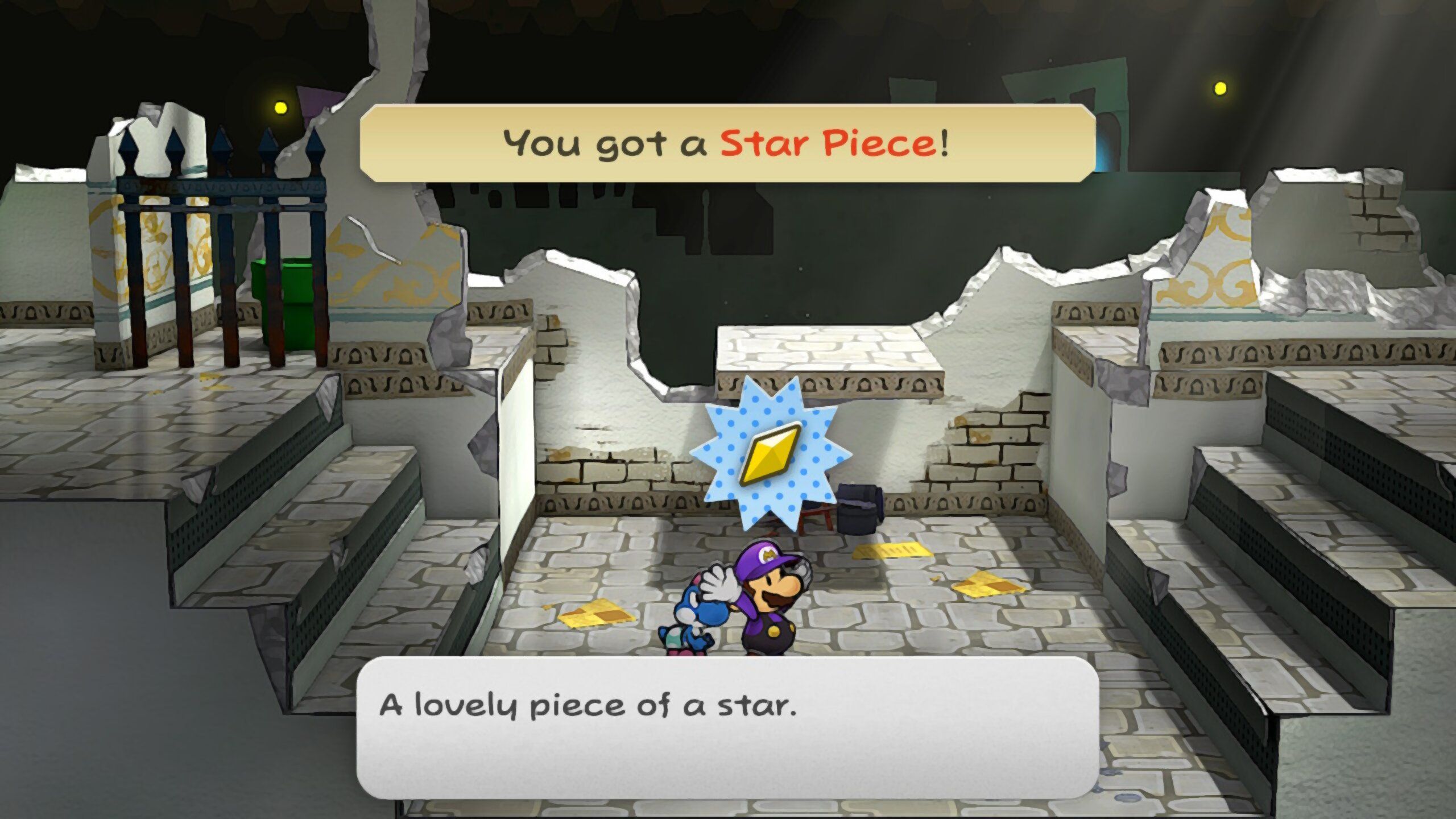 Image of a star piece in the Rogueport Underground in Paper Mario TTYD