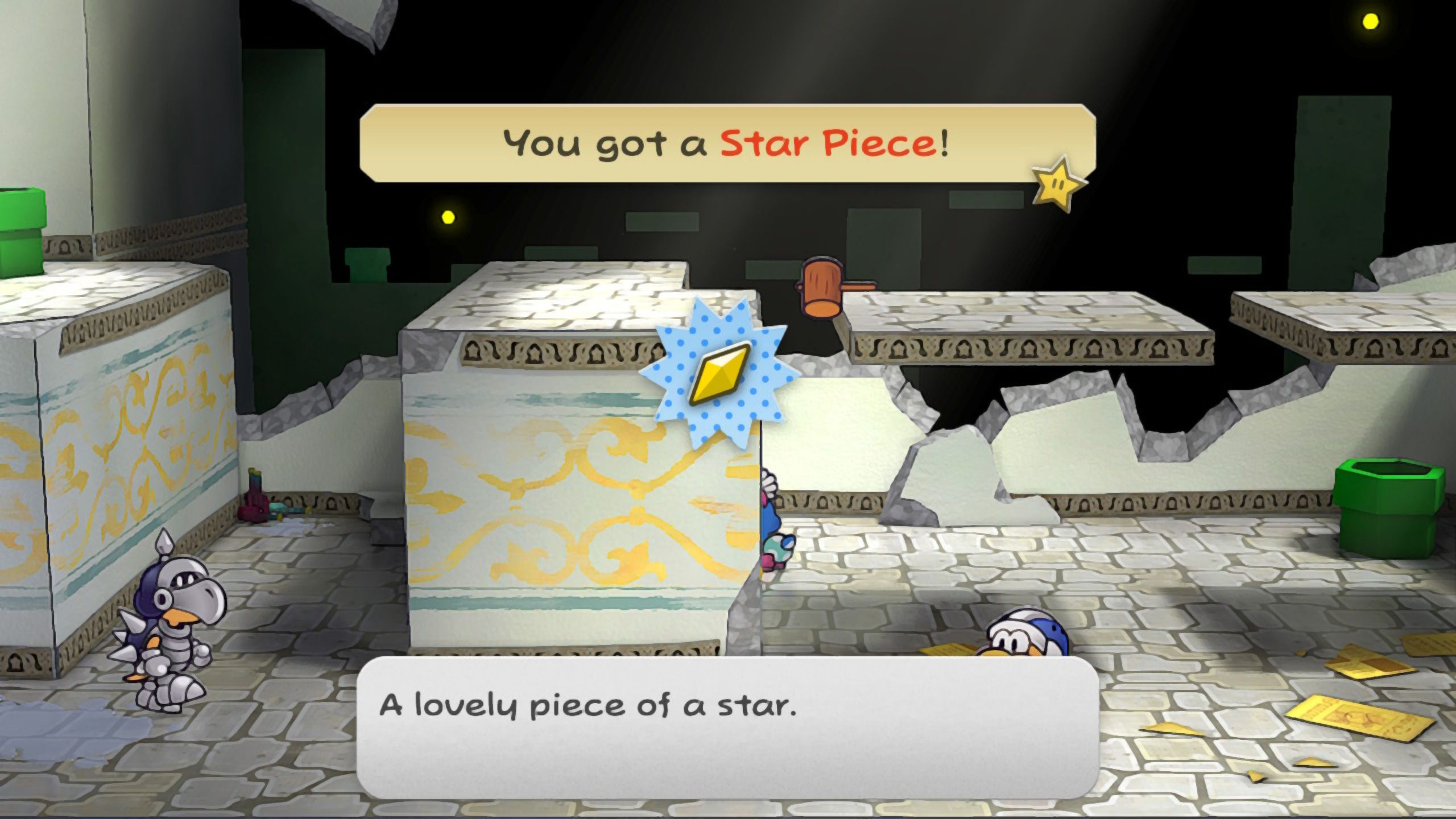 Image of a star piece in the Rogueport Underground in Paper Mario TTYD
