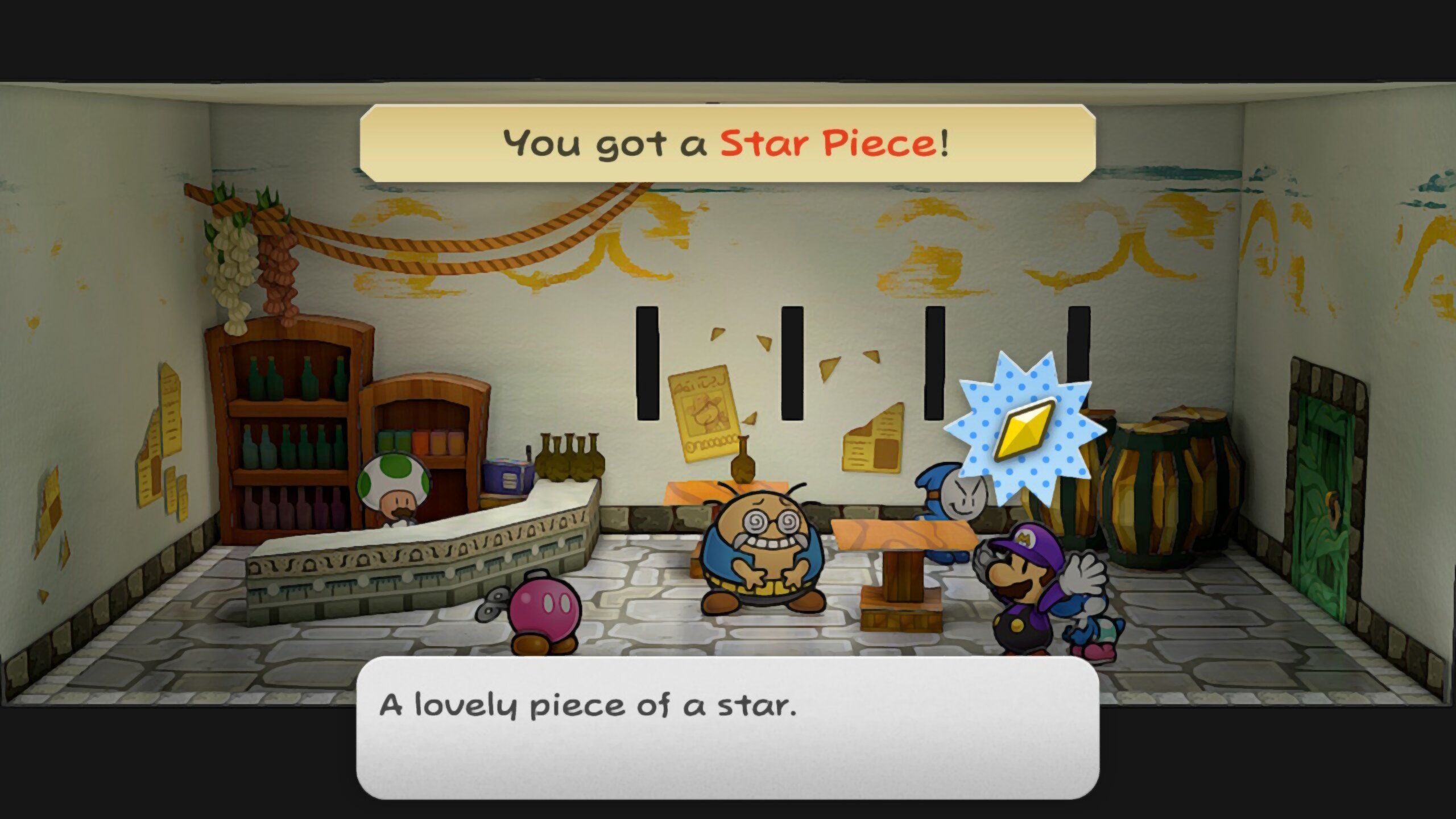 Image of a star piece in Wonky's house in Paper Mario TTYD