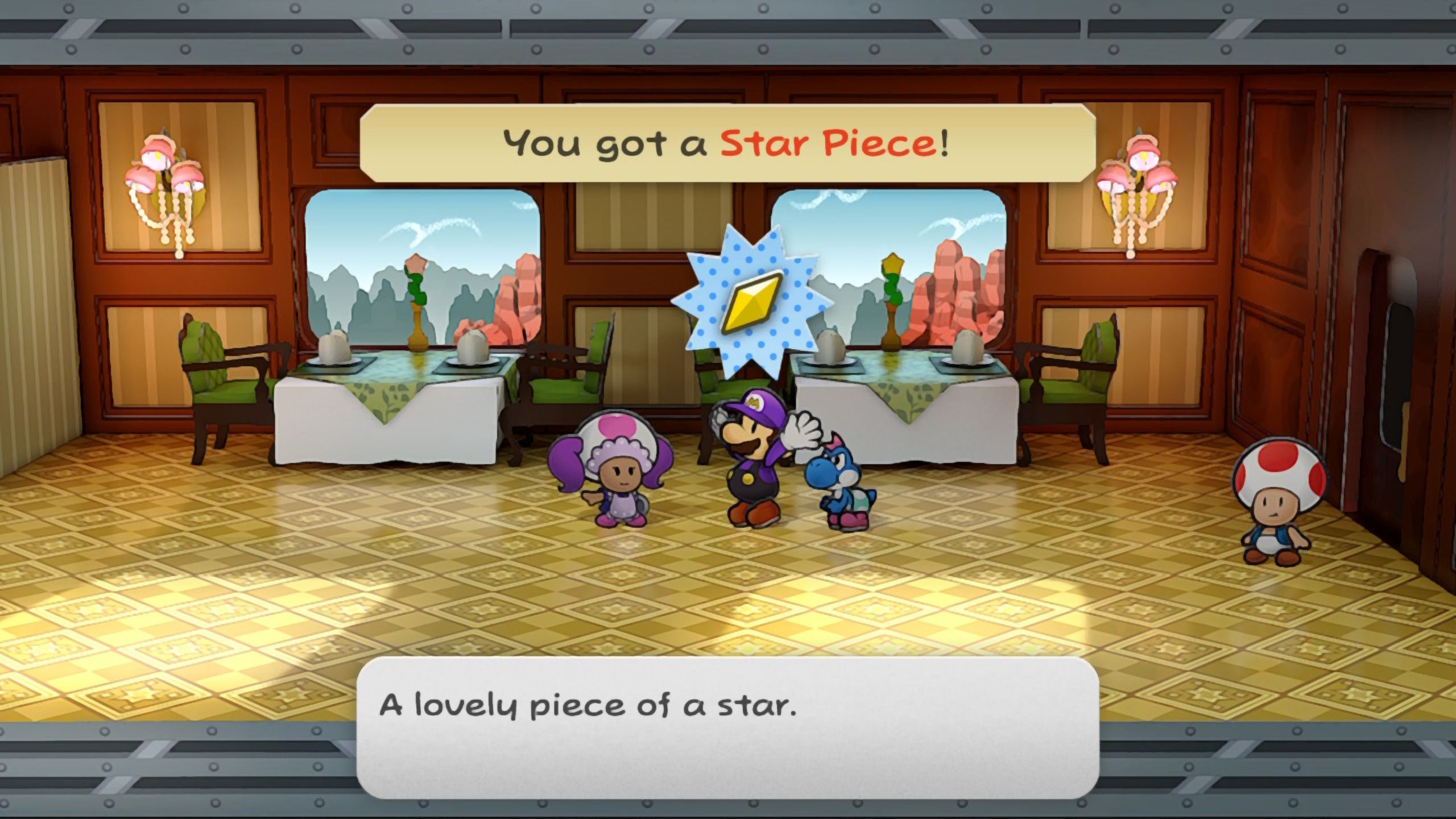 Image of the waitress who gives you a star piece in Paper Mario TTYD