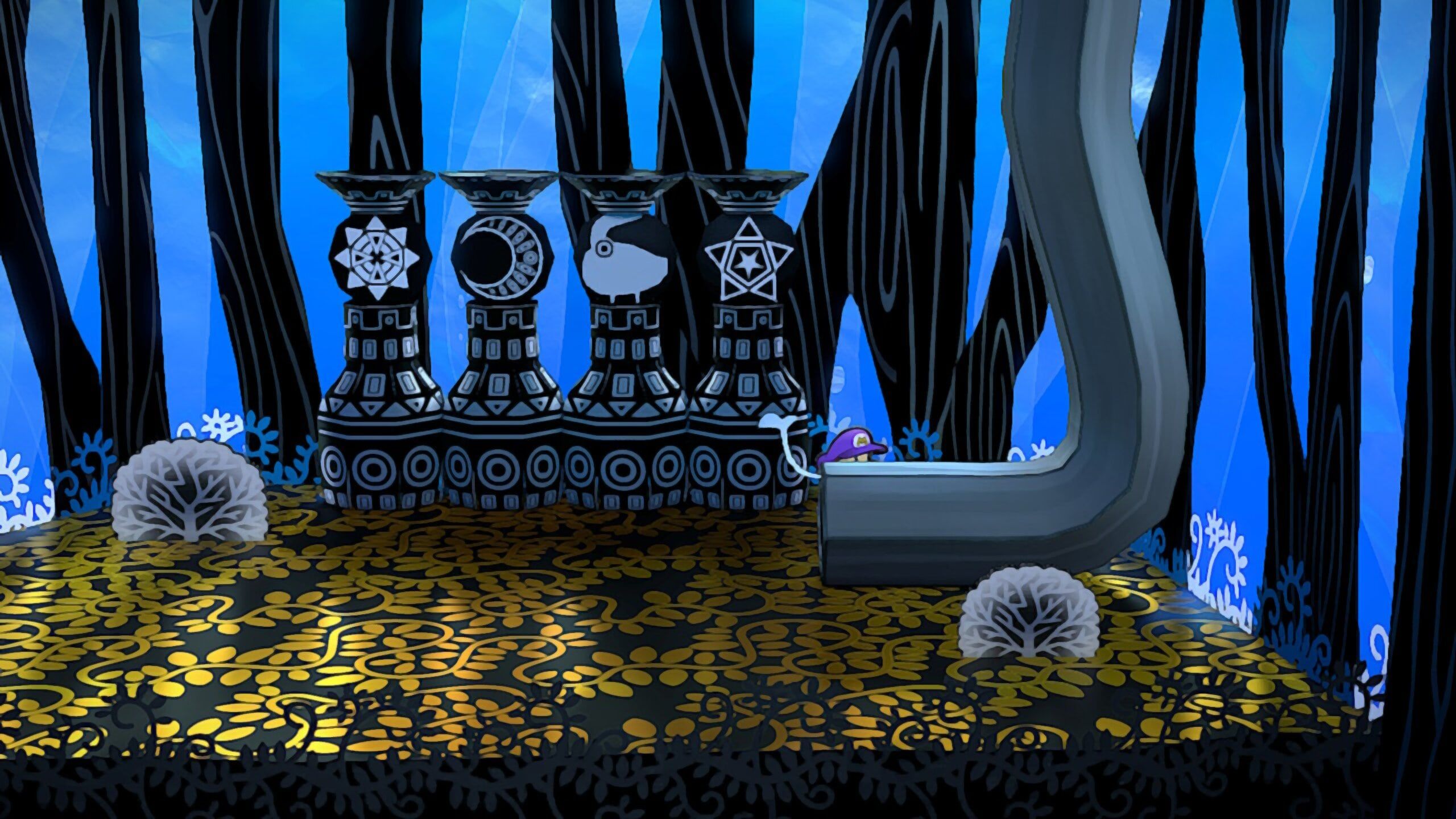 Image of another star piece behind a wooden pipe in Paper Mario TTYD